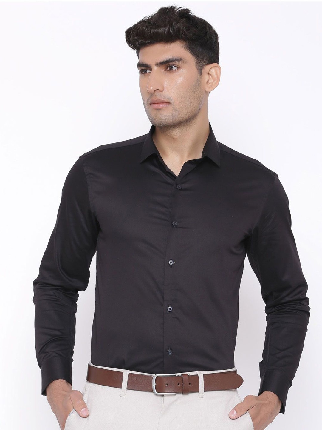 

Tistabene Men Standard Opaque Casual Shirt, Black