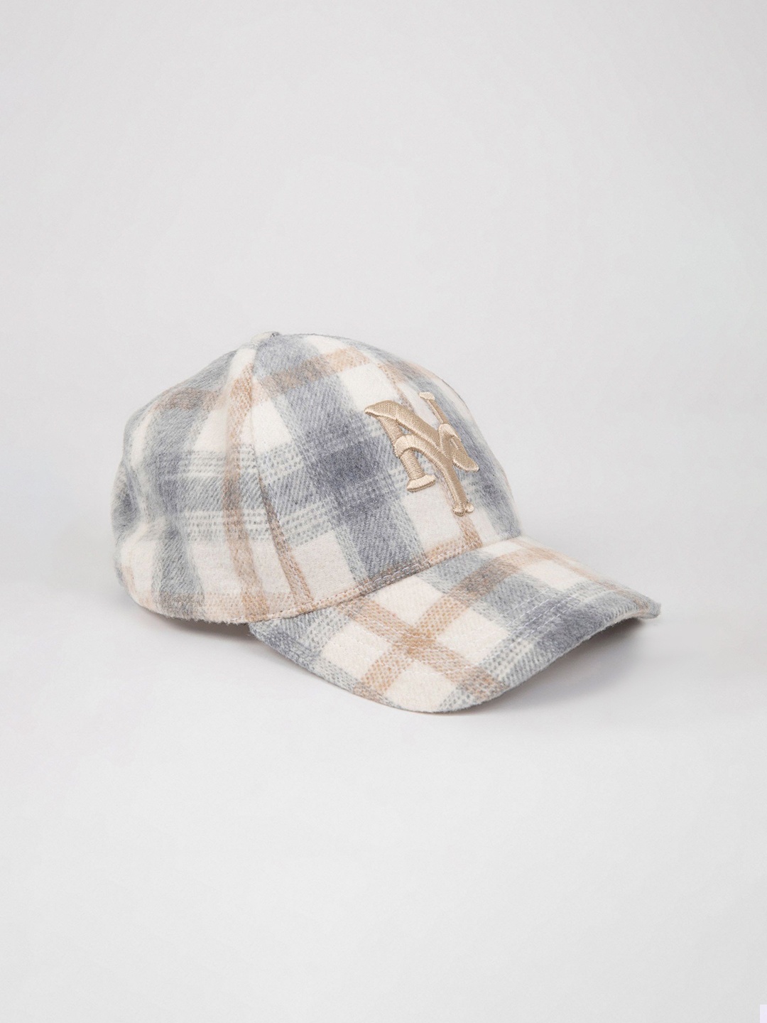 

DeFacto Women Embroidered Checked Baseball Cap, White