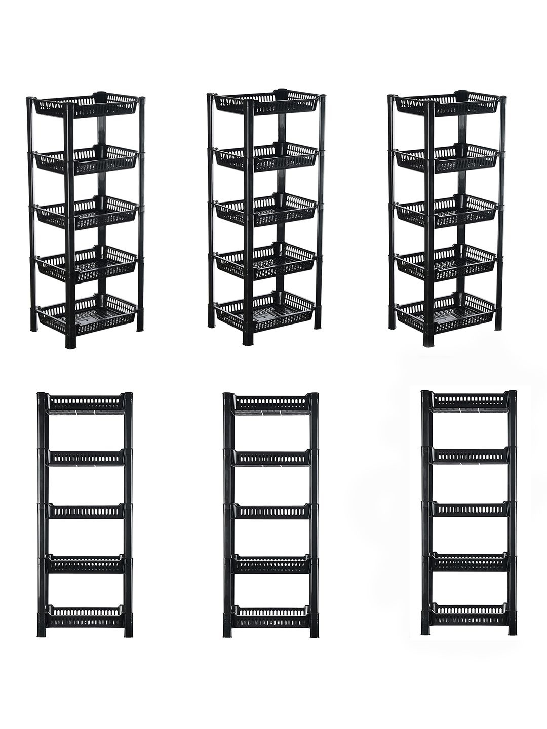 

Kuber Industries Black 6 Pieces Kitchen Multi-Utility Organiser