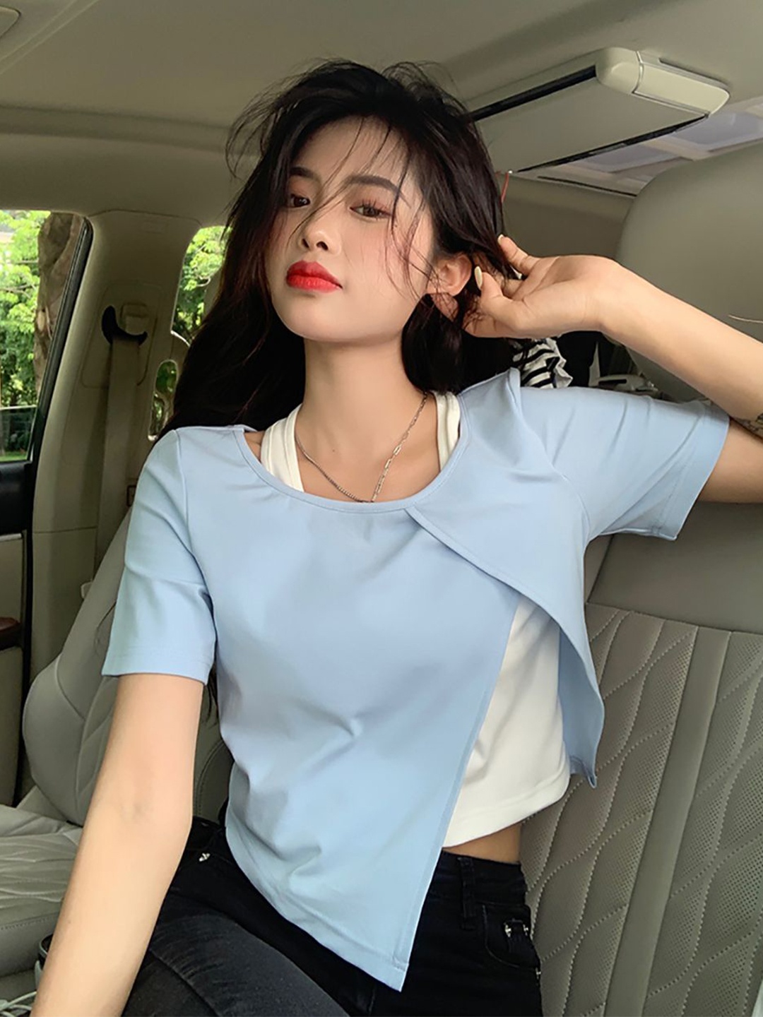 

StyleCast x Revolte Crop Top, Blue
