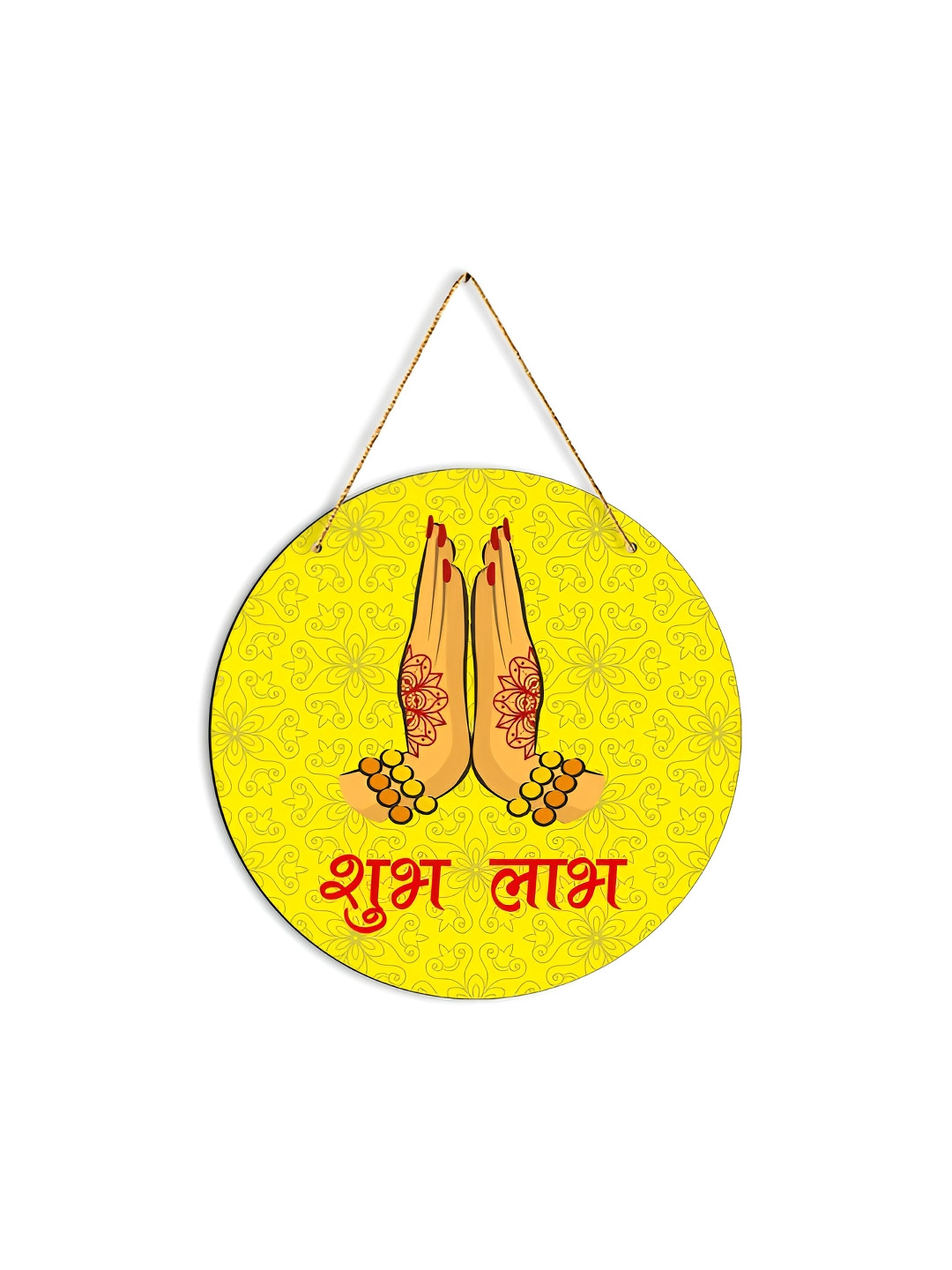 

CLAWCRAFTS Yellow Wodden Wall Hanging