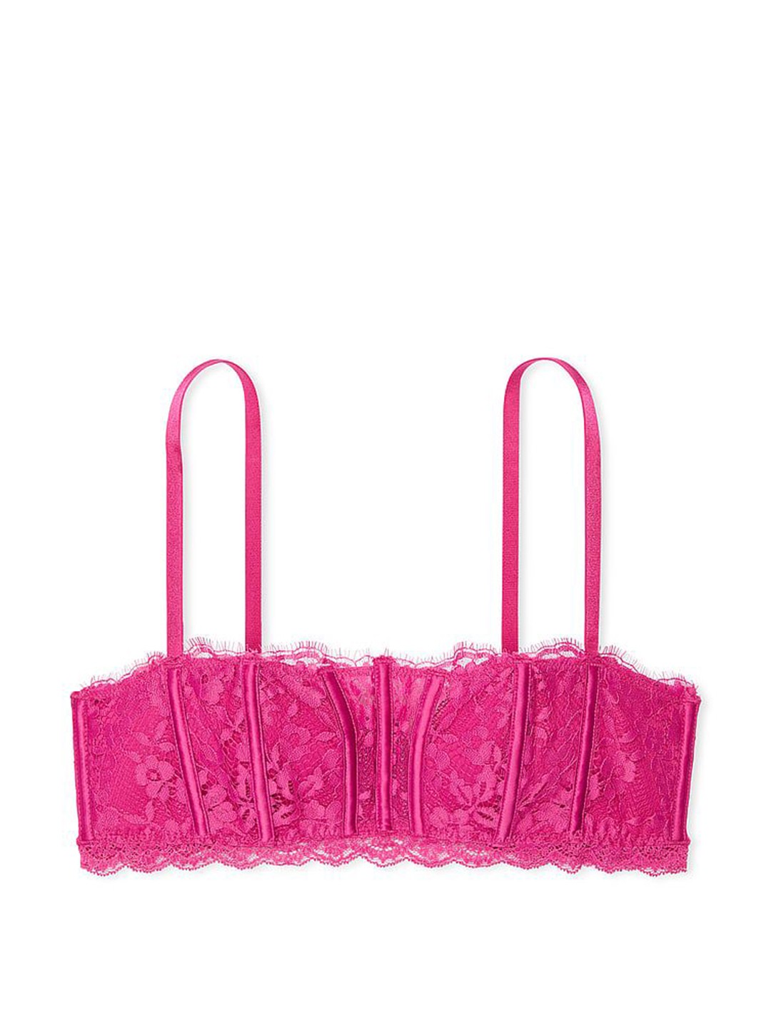 

Victoria's Secret Graphic Bandeau Bra Medium Coverage Lightly Padded, Pink