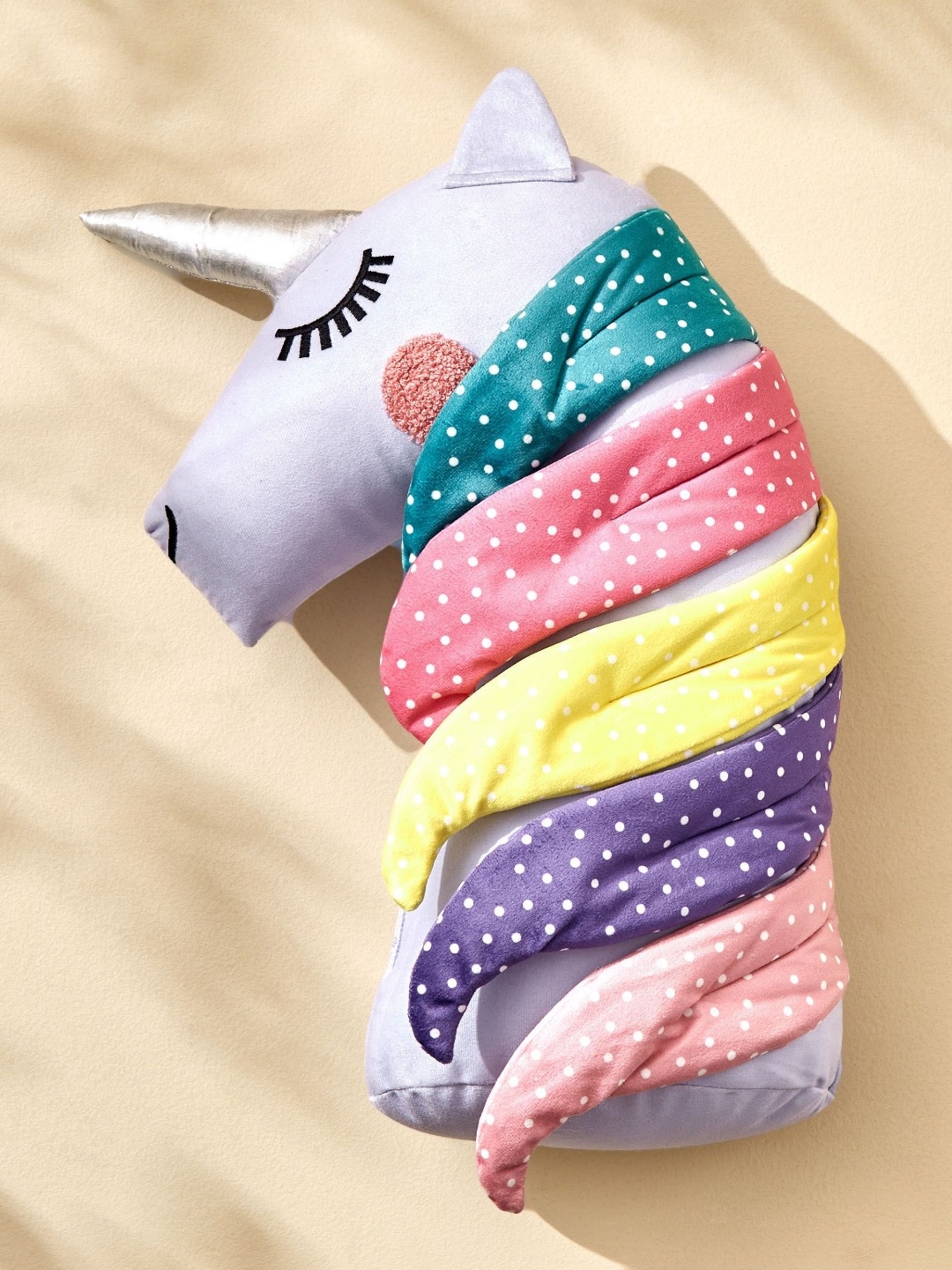 

Home Centre Slate Kids Purple & Green Self Design Unicorn Pre Filled Cushion