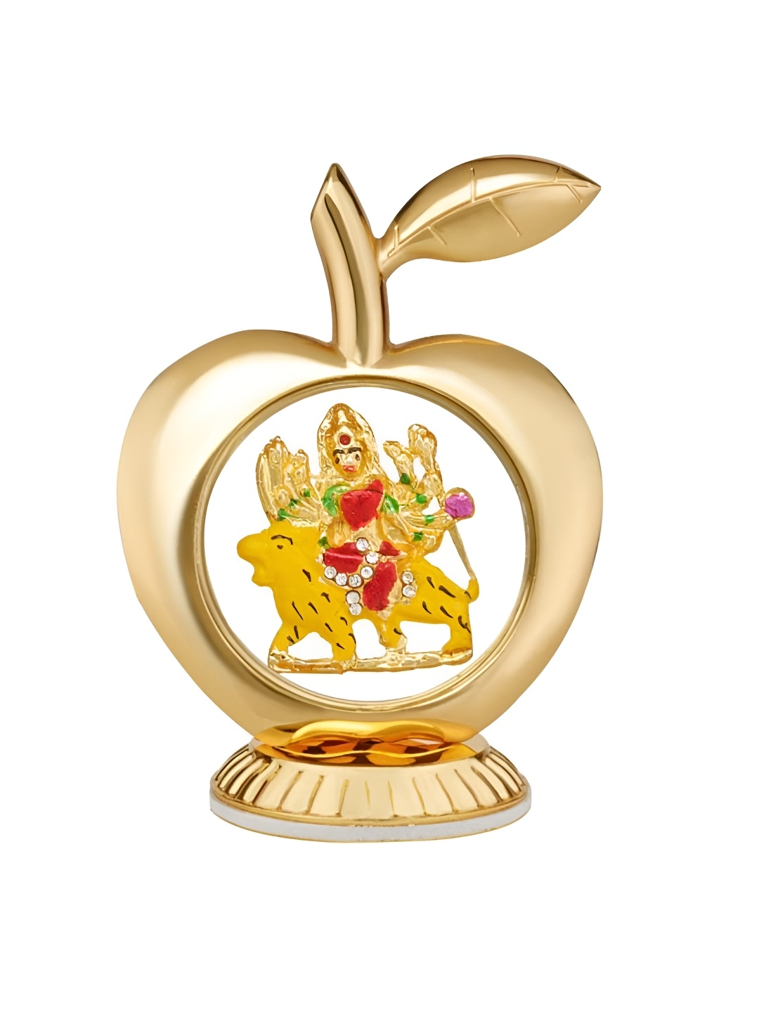 

INTERNATIONAL GIFT Gold-Toned Premium Resin Maa Durga Idol for Car Dashboard