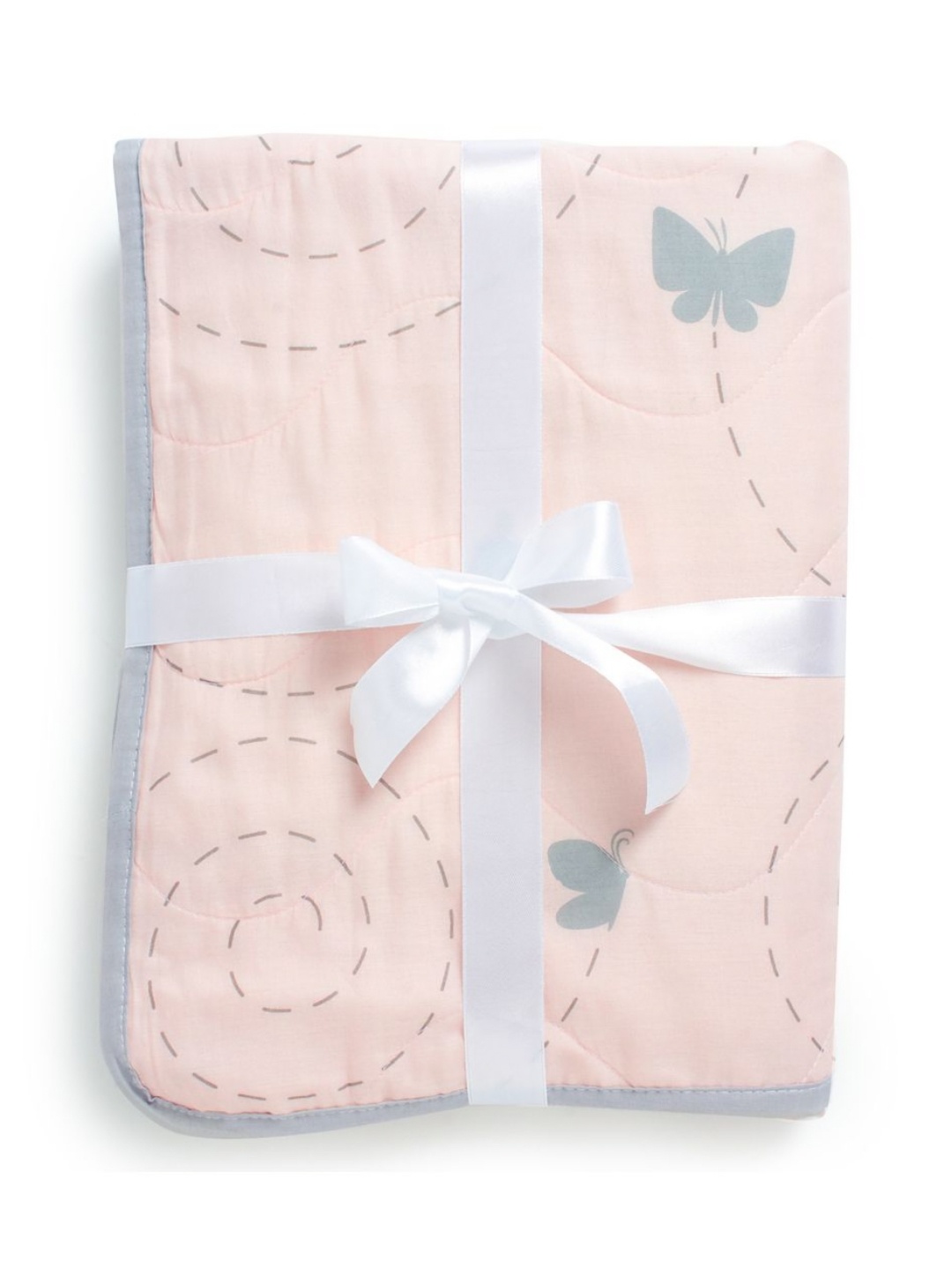 

The White Cradle Peach Coloured Printed Mild Winter 110 GSM Cotton Single Bed Blanket