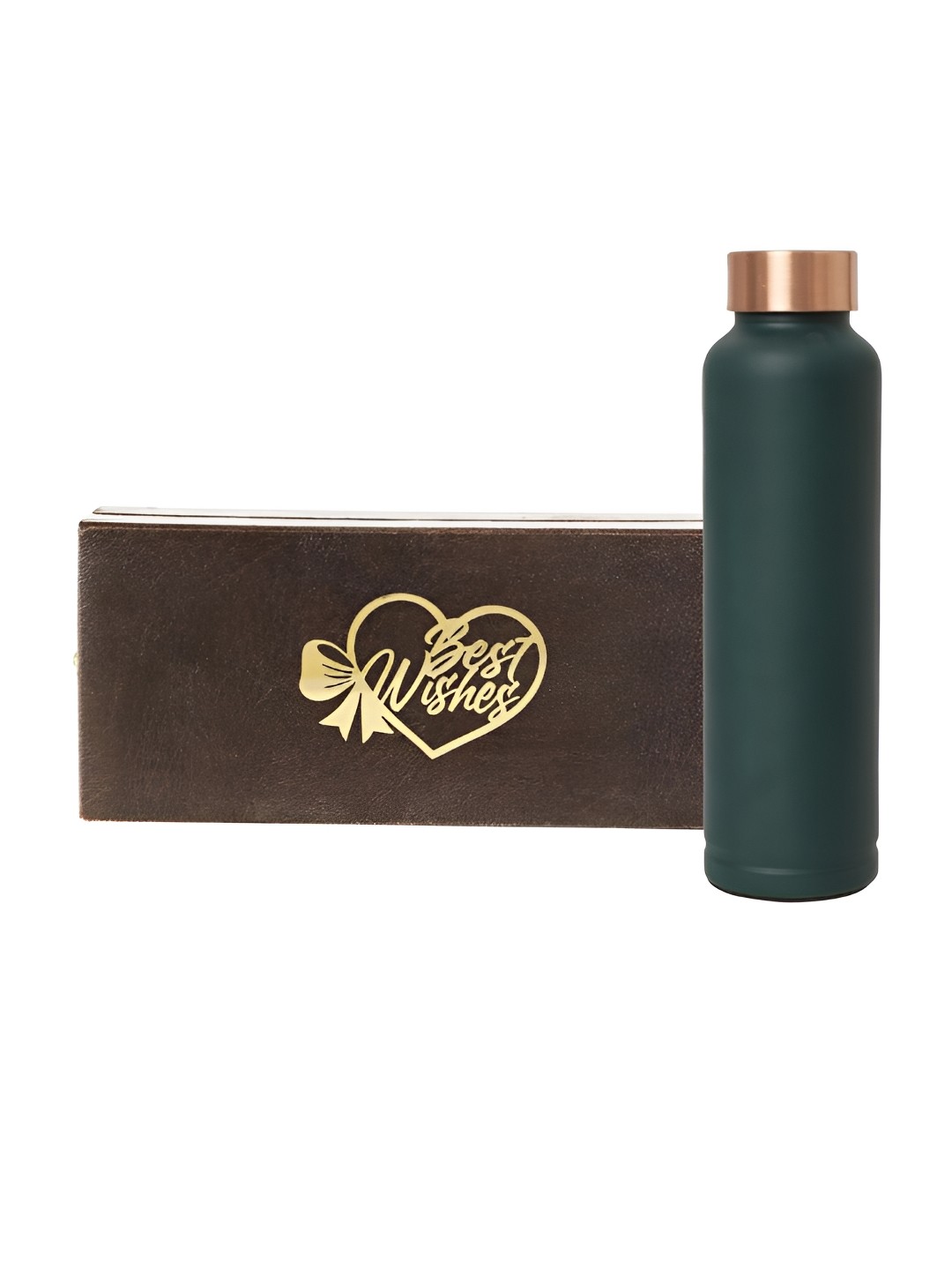 

INTERNATIONAL GIFT Green Copper Water Bottle with Printed Velvet Box 1 L