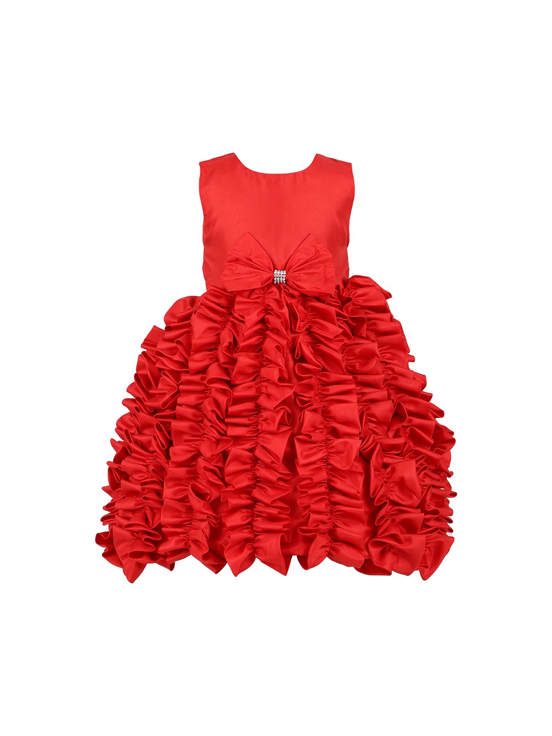 

FAIRY DOLLS Girls Fit & Flare Ruffles Dress, Red