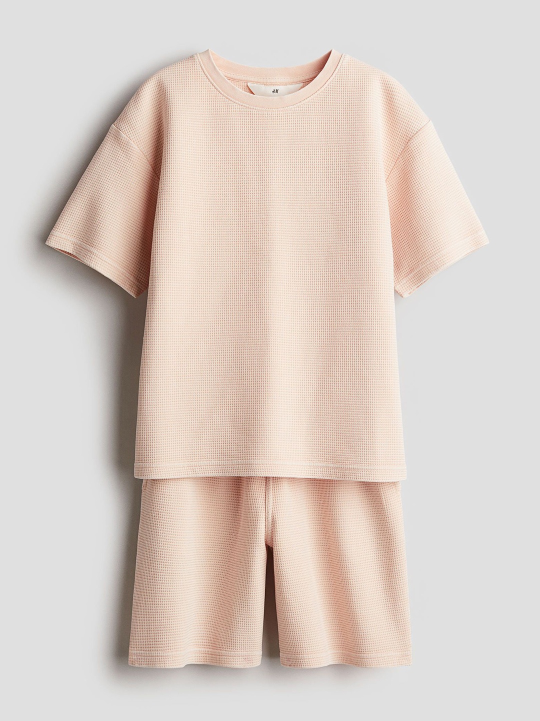 

H&M 2-Piece Waffled Cotton Set, Pink