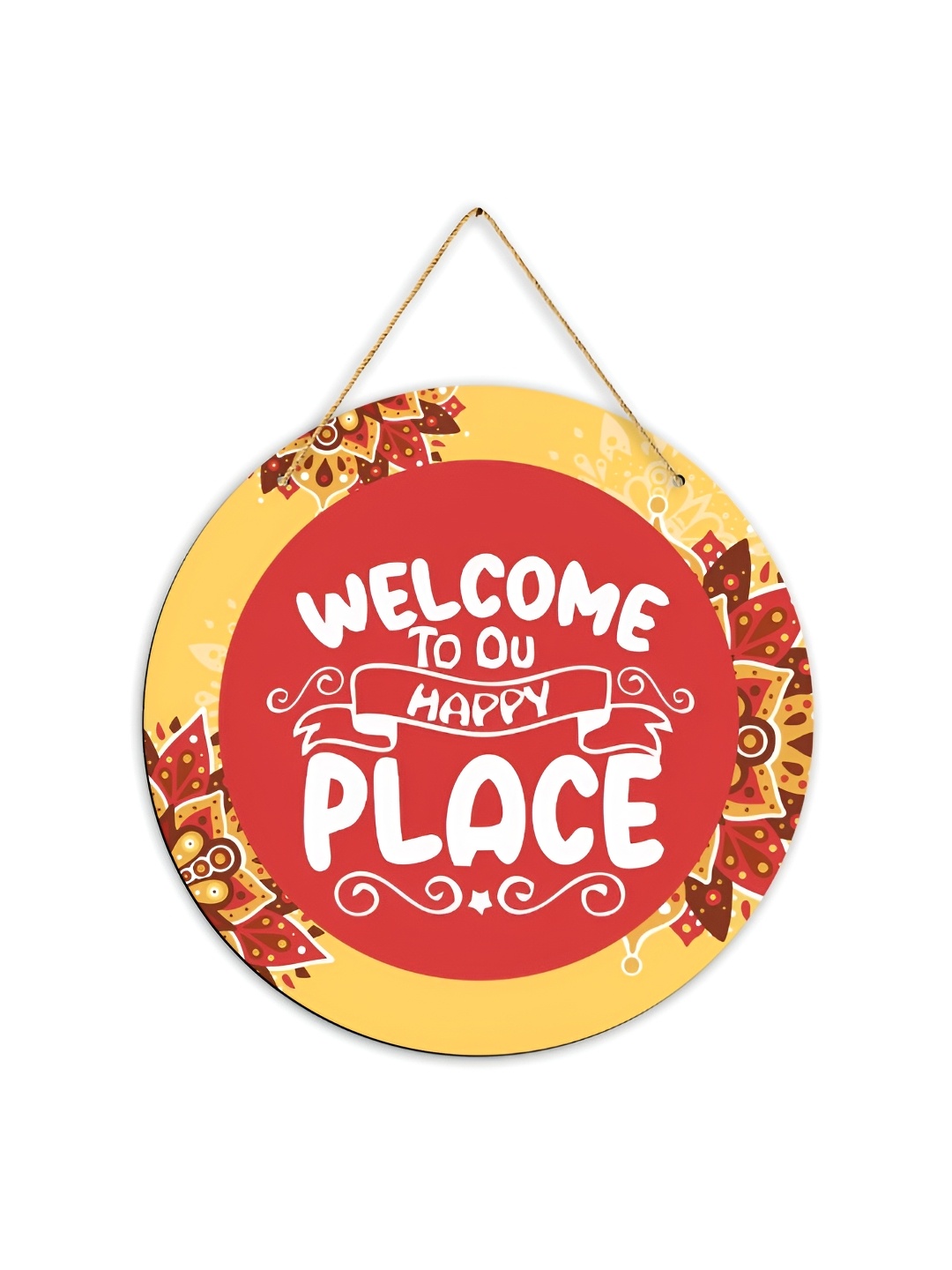 

CLAWCRAFTS Yellow & Red Wodden Wall Hanging