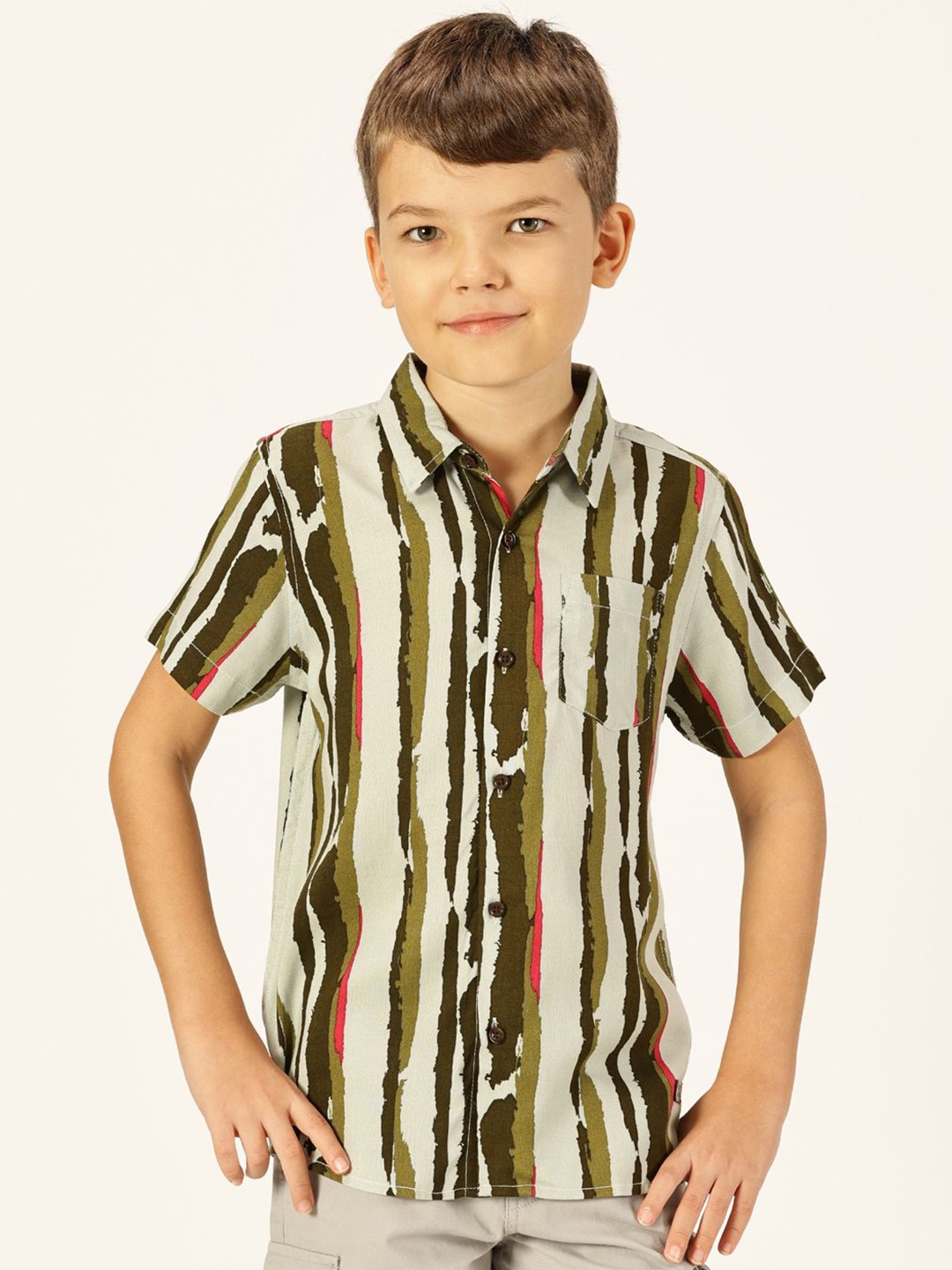 

Killer Boys Premium Opaque Printed Casual Shirt, Green