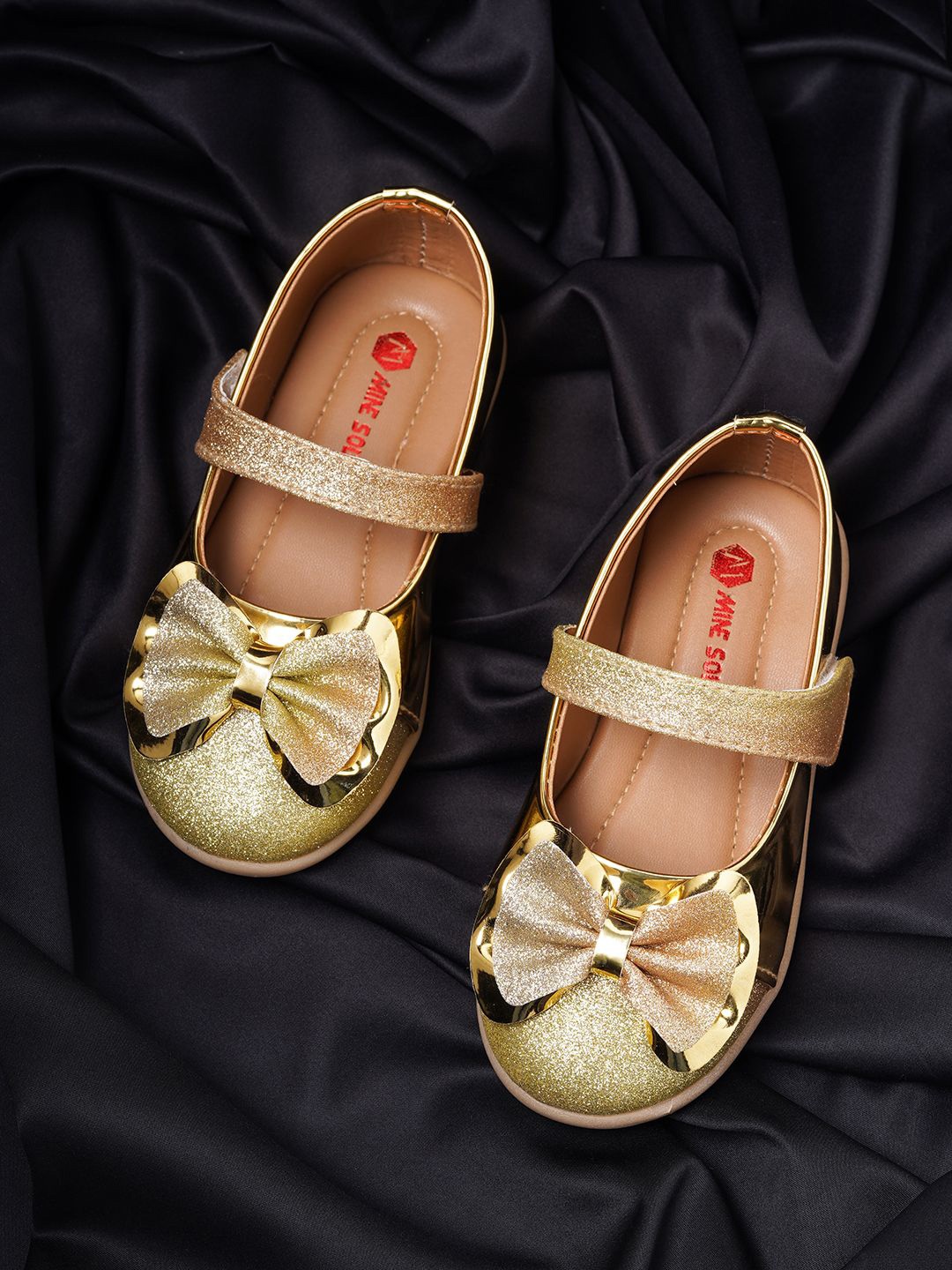 

Minesole Girls PU Flatforms Flat shoes, Gold