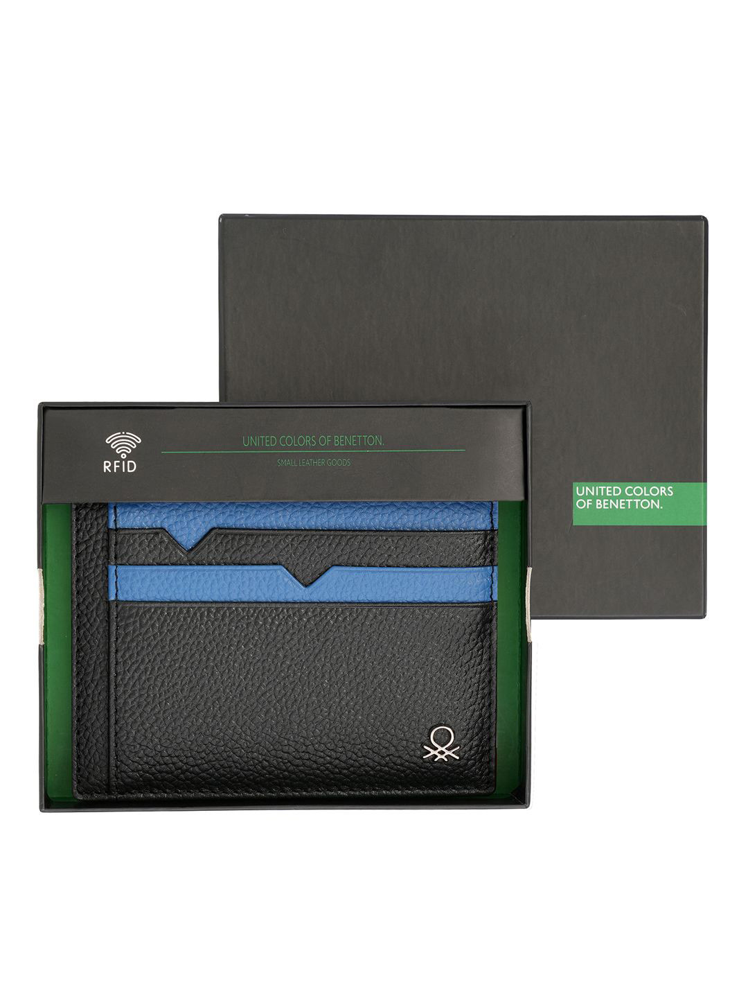 

United Colors of Benetton Men Leather Card Holder, Navy blue