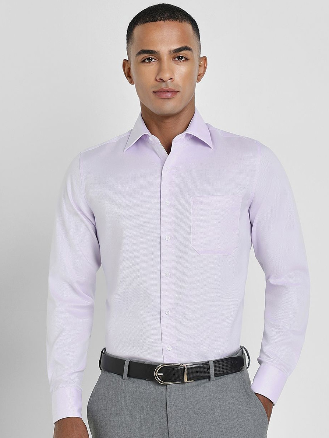 

Allen Solly Sport Men Spread Collar Micro Ditsy Printed Cotton Slim Fit Formal Shirt, Purple