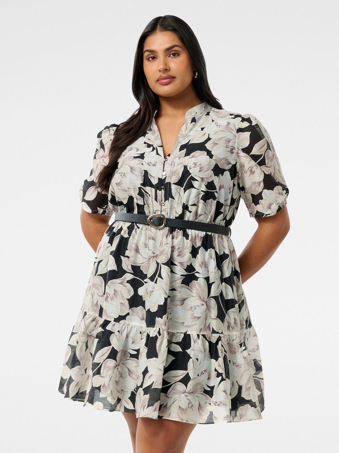 

Forever New Floral Printed Fit & Flare Above Knee Dress, White