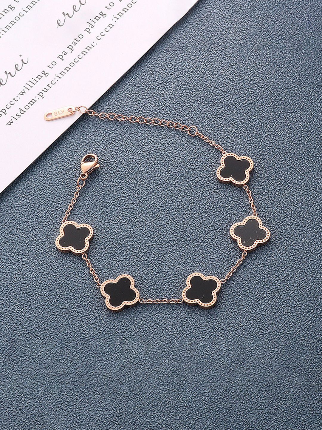 

Designs & You Rose Gold-Plated American Diamond Link Bracelet