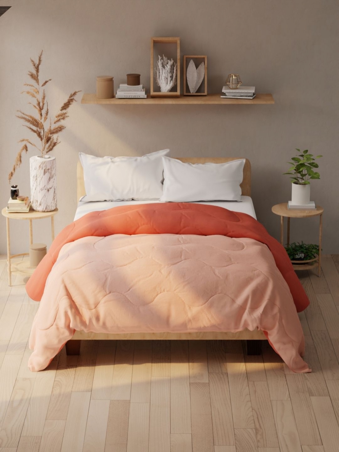

KOPA Rust & Peach 120 GSM Microfiber AC Room Double Bed Comforter