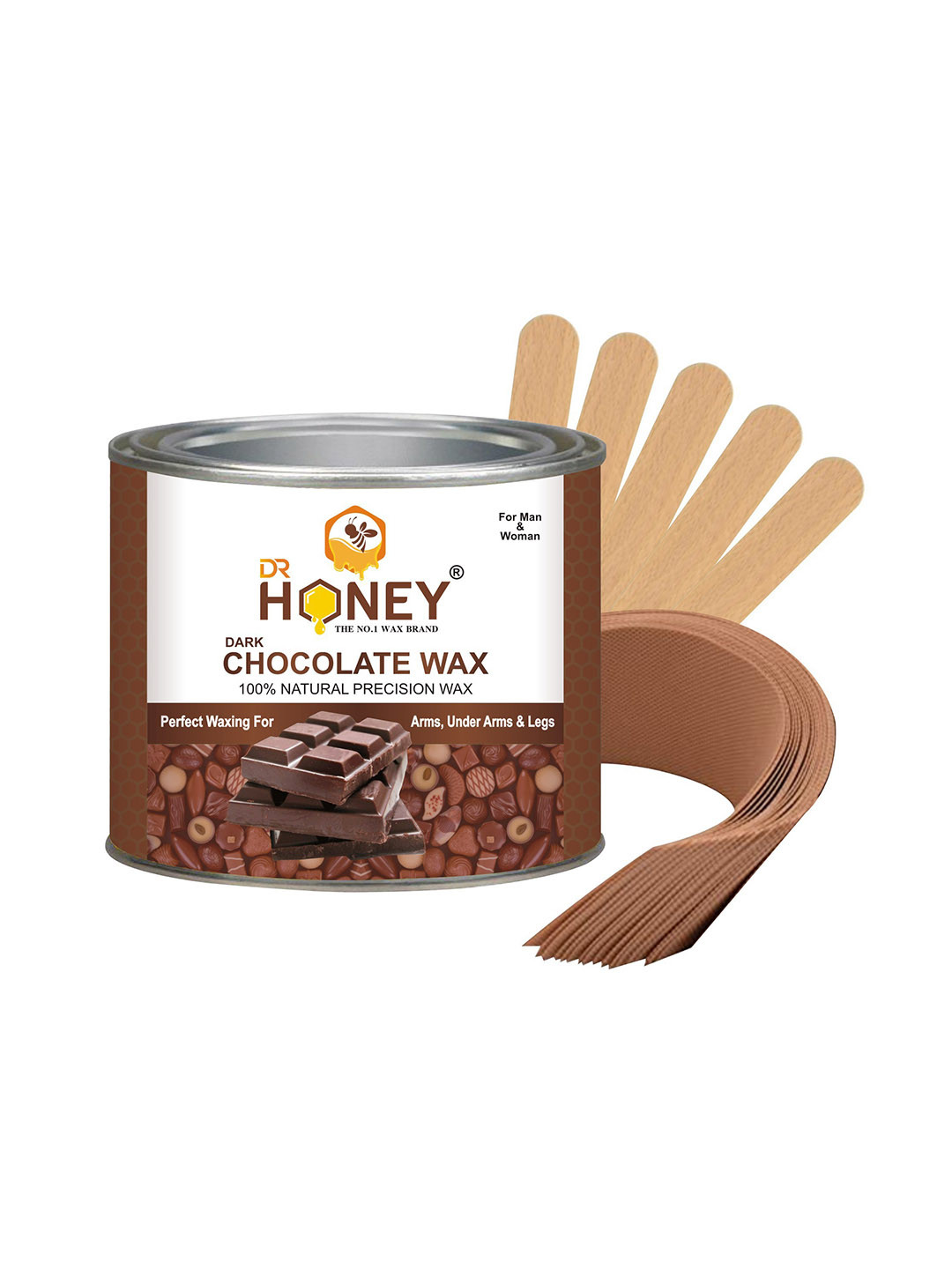 

DR HONEY 100% Natural Precision Dark Chocolate Hot Wax Kit- 598.6g, White