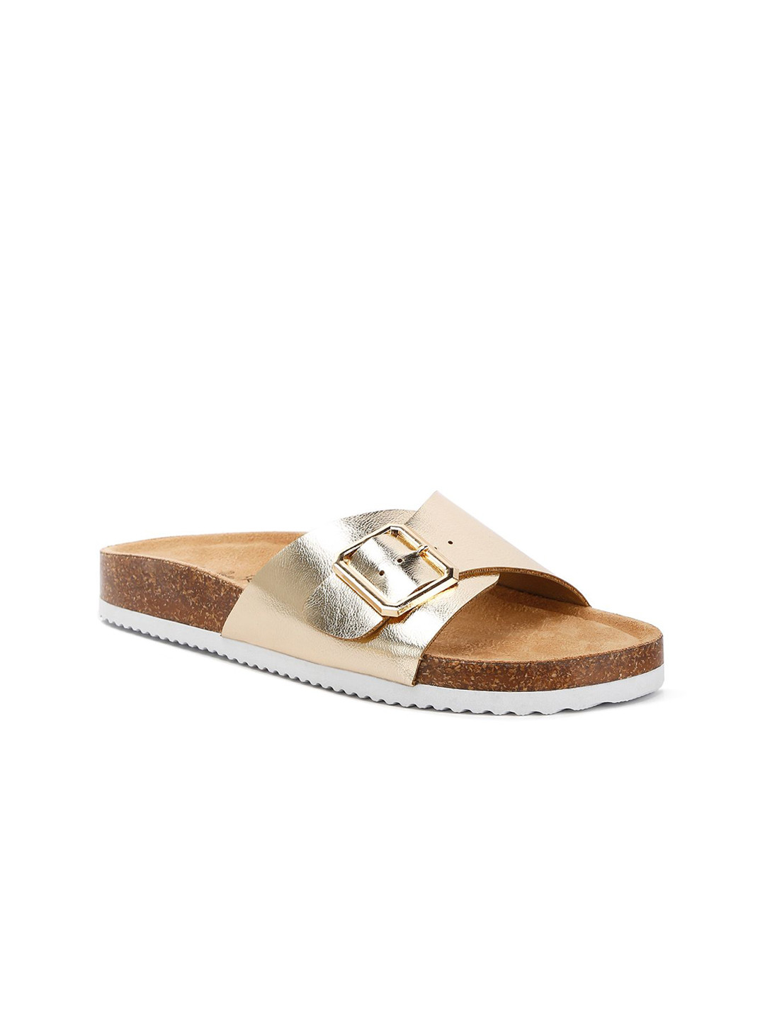 

London Rag Women Open Toe Flats with Buckles, Gold