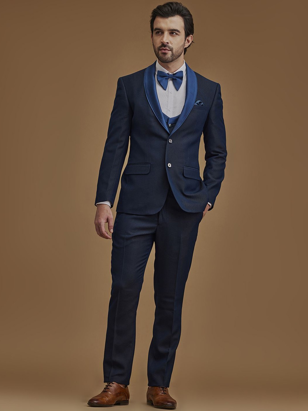 

Neumen Men Slim-Fit Single-Breasted Two-Piece Formal Suit, Blue