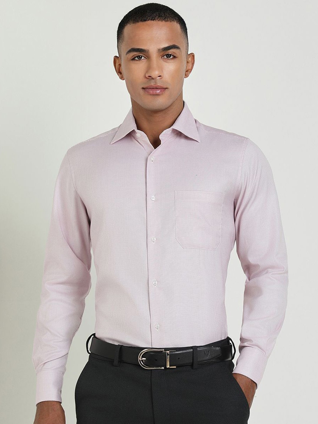 

Allen Solly Sport Men Spread Collar Micro Ditsy Printed Cotton Formal Shirt, Pink