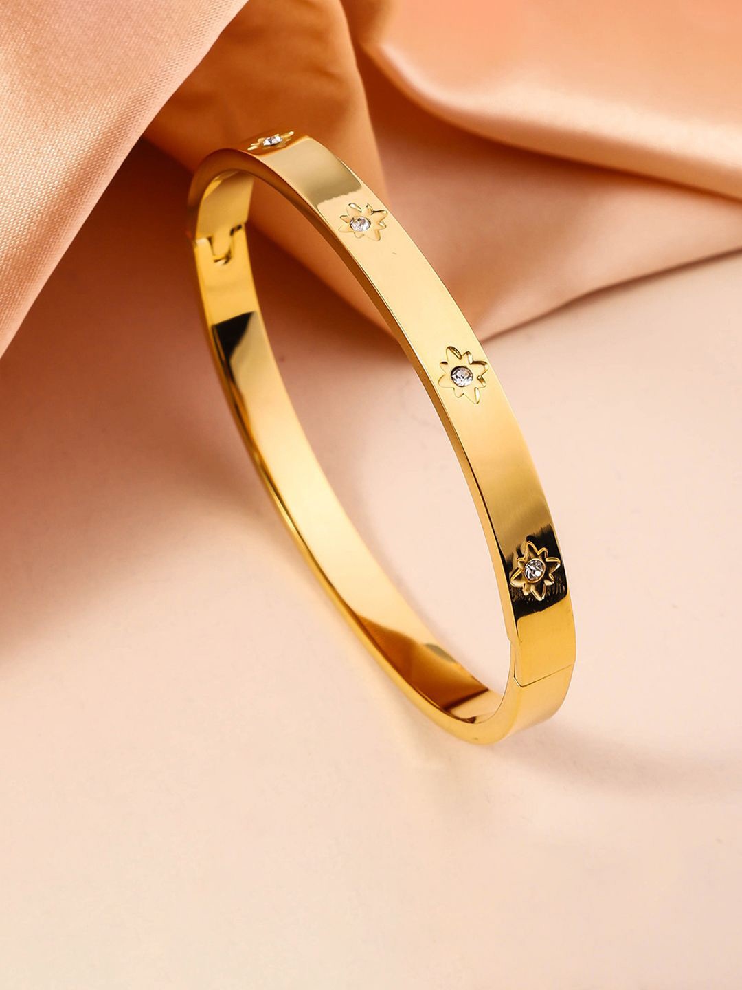 

Designs & You Gold Plated Anti Tarnish AD Bangle Style Bracelet