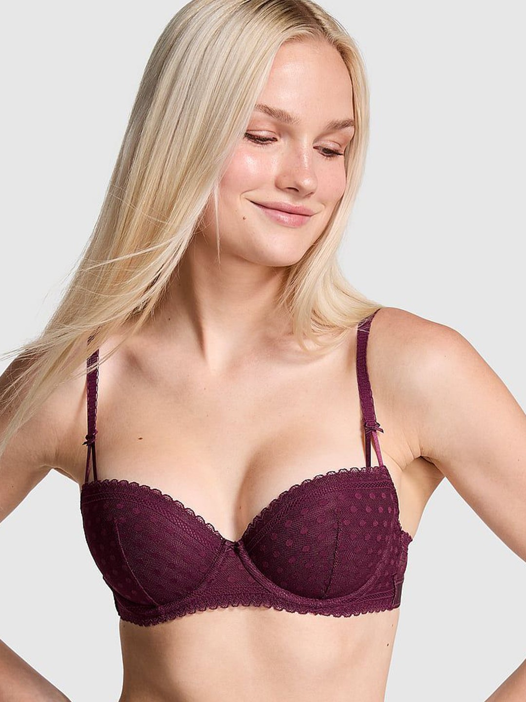 

Victoria's Secret Abstract Bra Medium Coverage Underwired Heavily Padded, Purple
