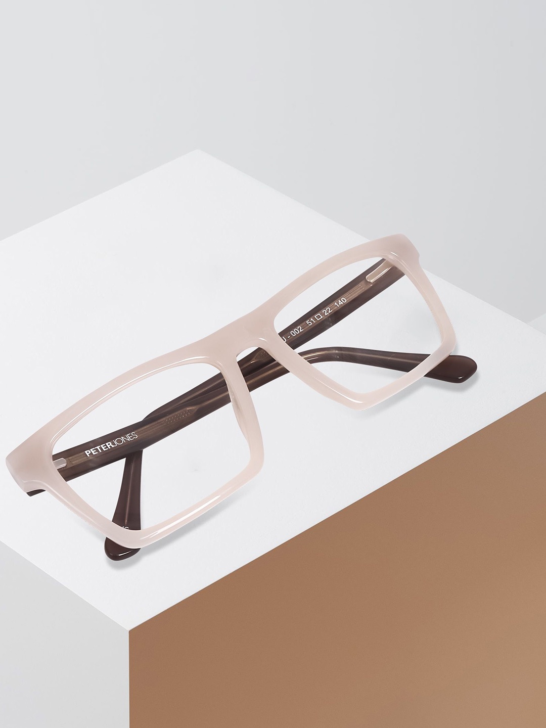 

Peter Jones Eyewear Unisex Full Rim Square Frames, Cream
