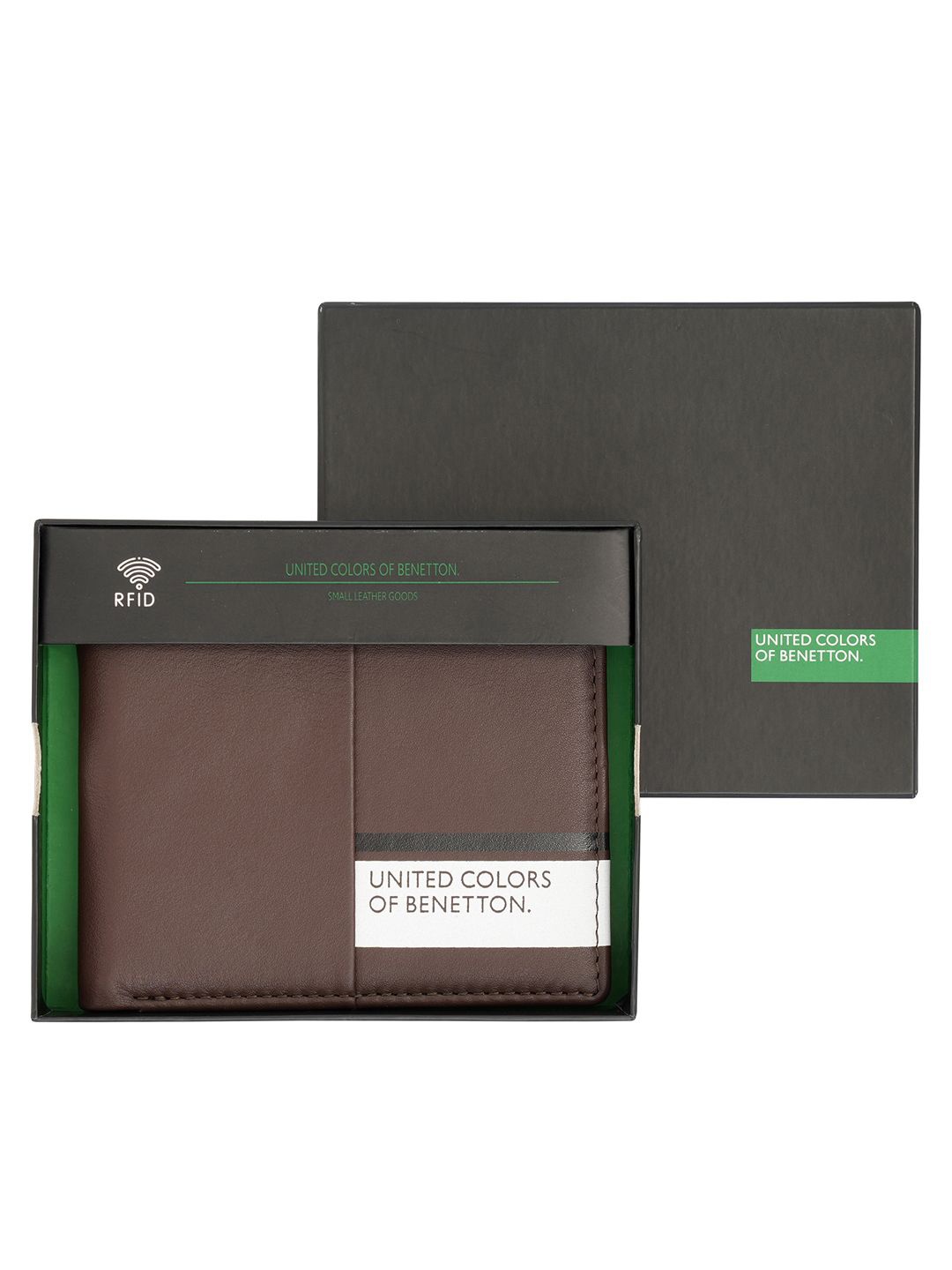 

United Colors of Benetton Men Leather Two Fold Wallet, Brown