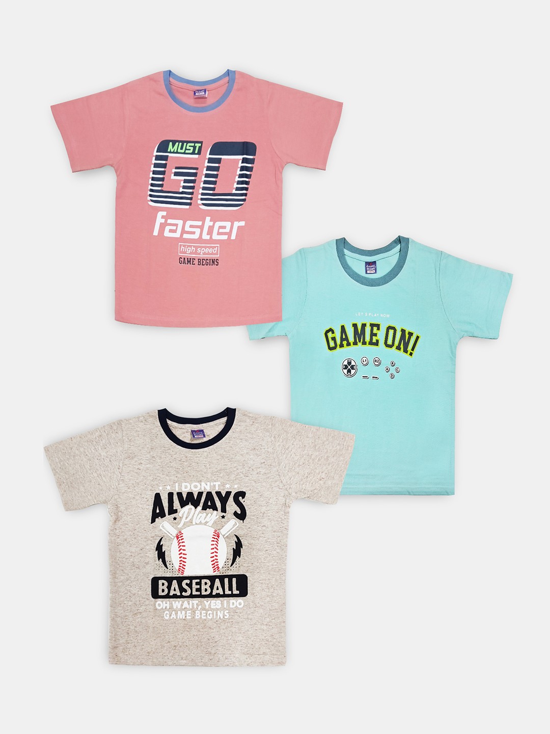 

Here&Now X Game Begins Boys Pack of 3 Assorted T-shirt