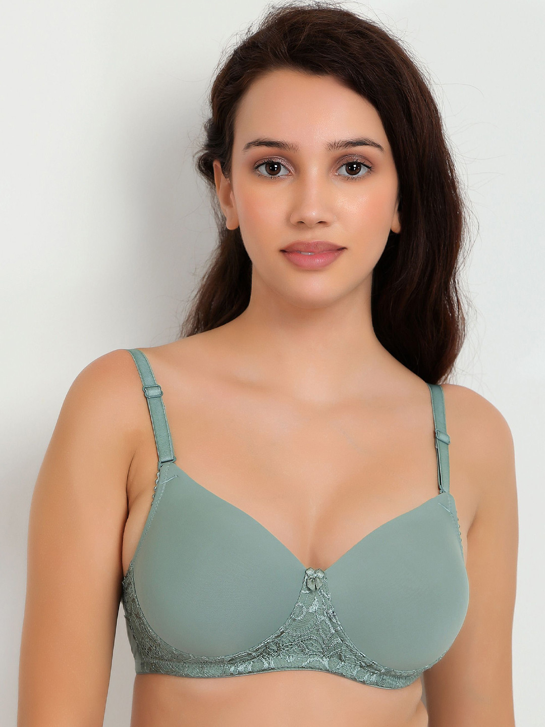 

DressBerry Women Full Coverage Lightly Padded T-shirt Bra, Green