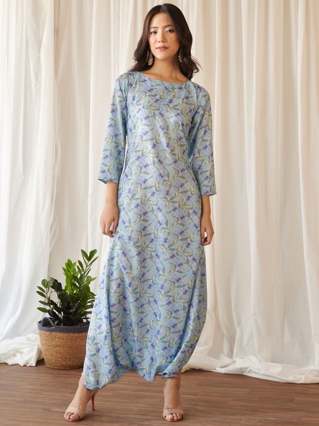 

Pasha Women Printed Basic Jumpsuit, Blue