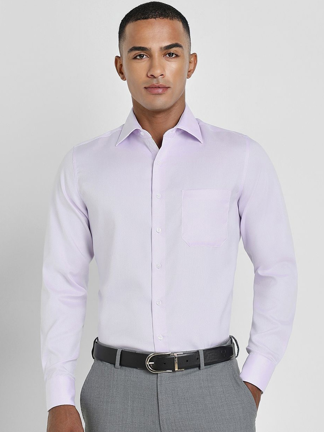 

Allen Solly Sport Men Spread Collar Micro Ditsy Printed Cotton Slim Fit Formal Shirt, Purple