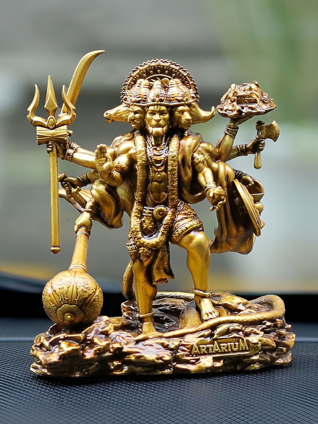

Artarium LLP Gold-Toned Panchamukhi Hanuman Religious Idol Showpiece