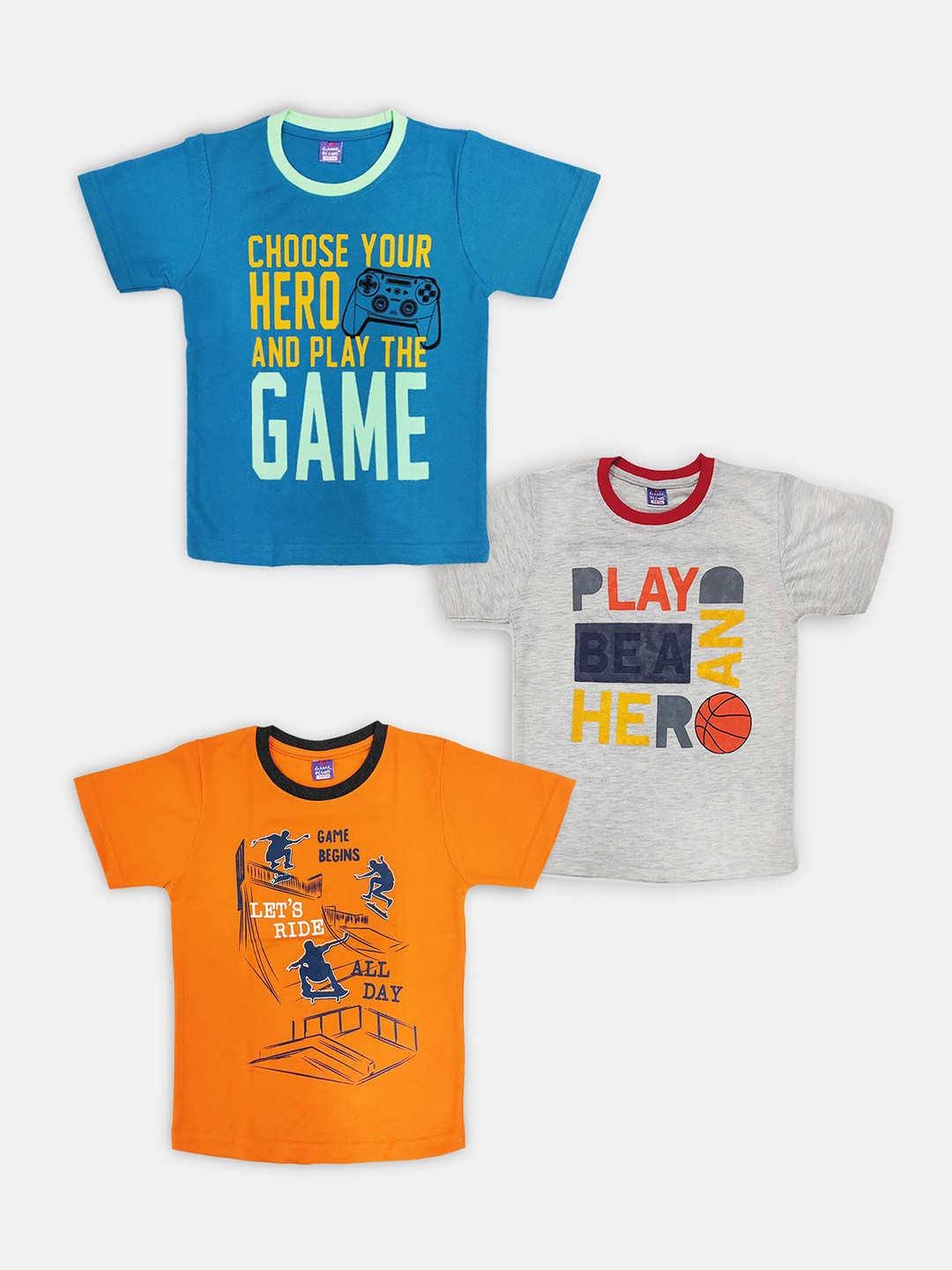 

Here&Now X Game Begins Boys Set of 3 Assorted Printed T-shirts