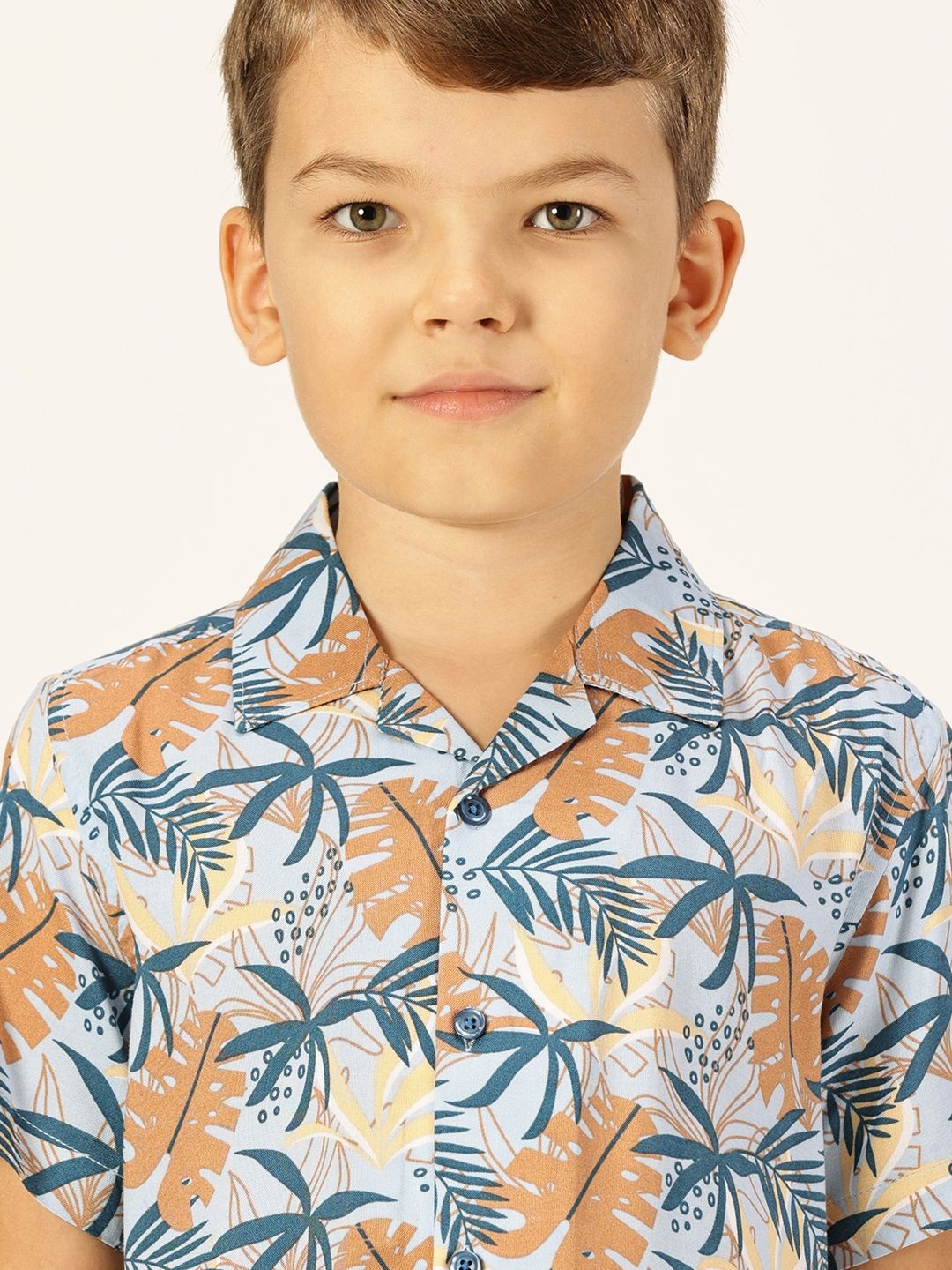 

Killer Boys Premium Cuban Collar Floral Printed Cotton Casual Shirt, Teal