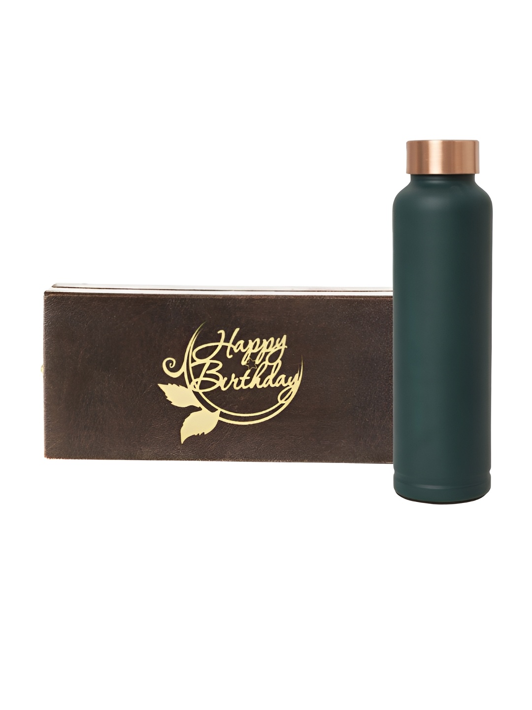 

INTERNATIONAL GIFT Green Copper Water Bottle With Printed Velvet Box 1 L