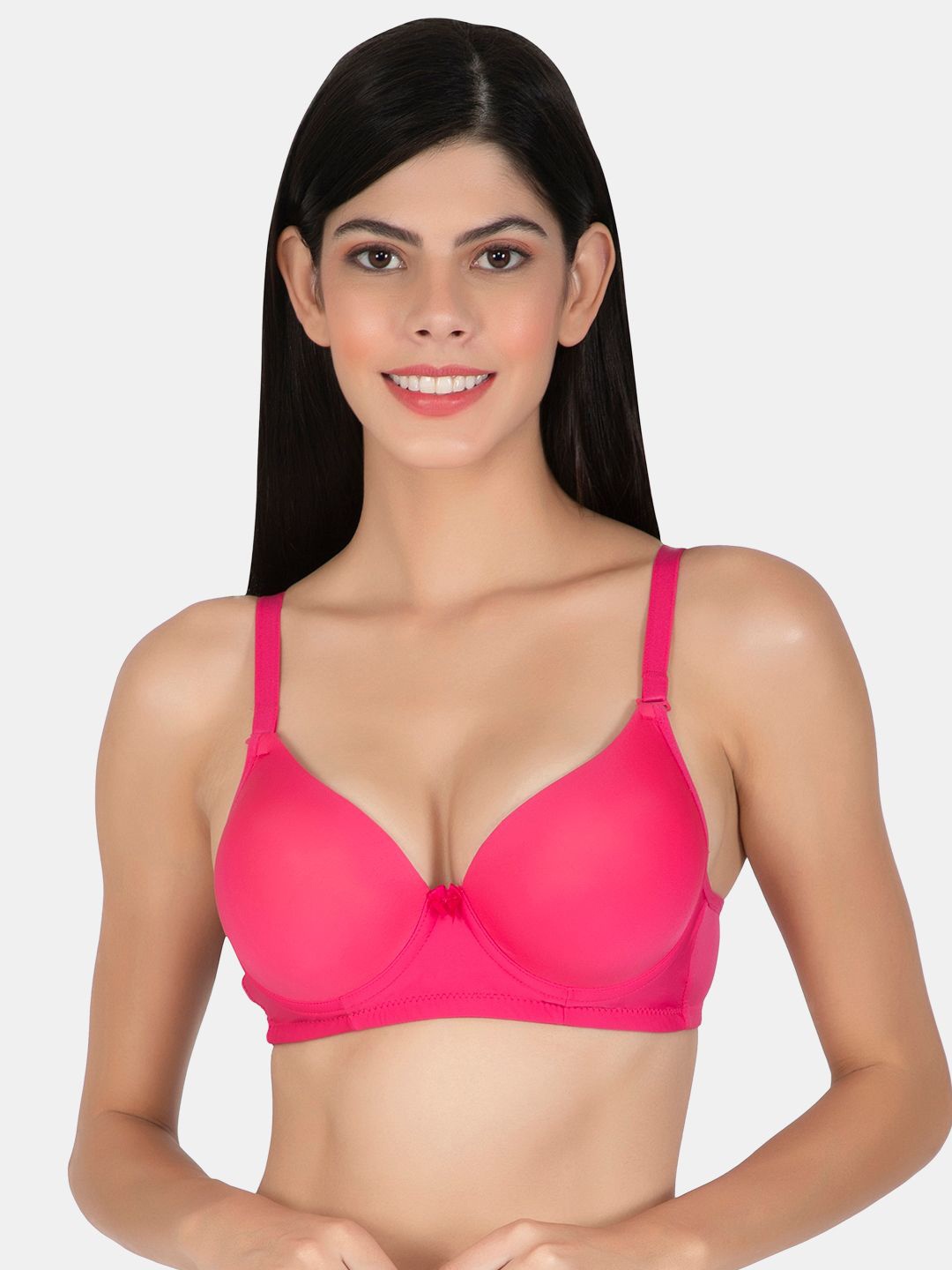 

Joomie Medium Coverage Underwired Heavily Padded Push Up Bra, Pink