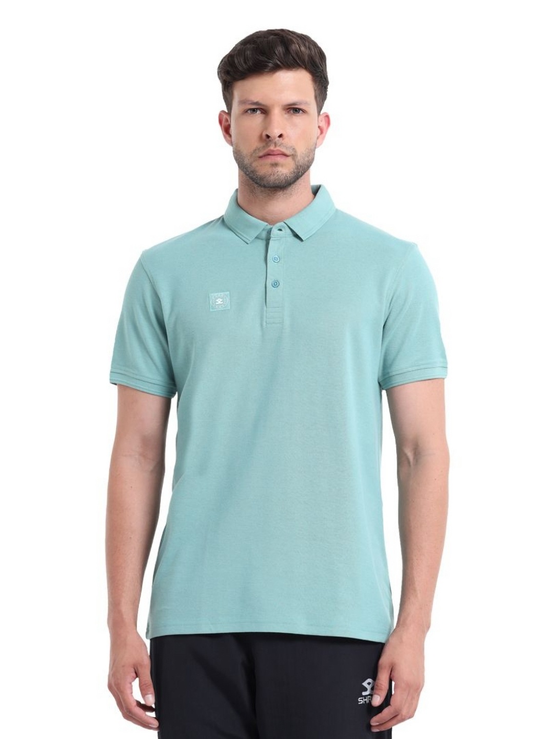 

Shrey Men Solid Polo Collar T-Shirt, Green