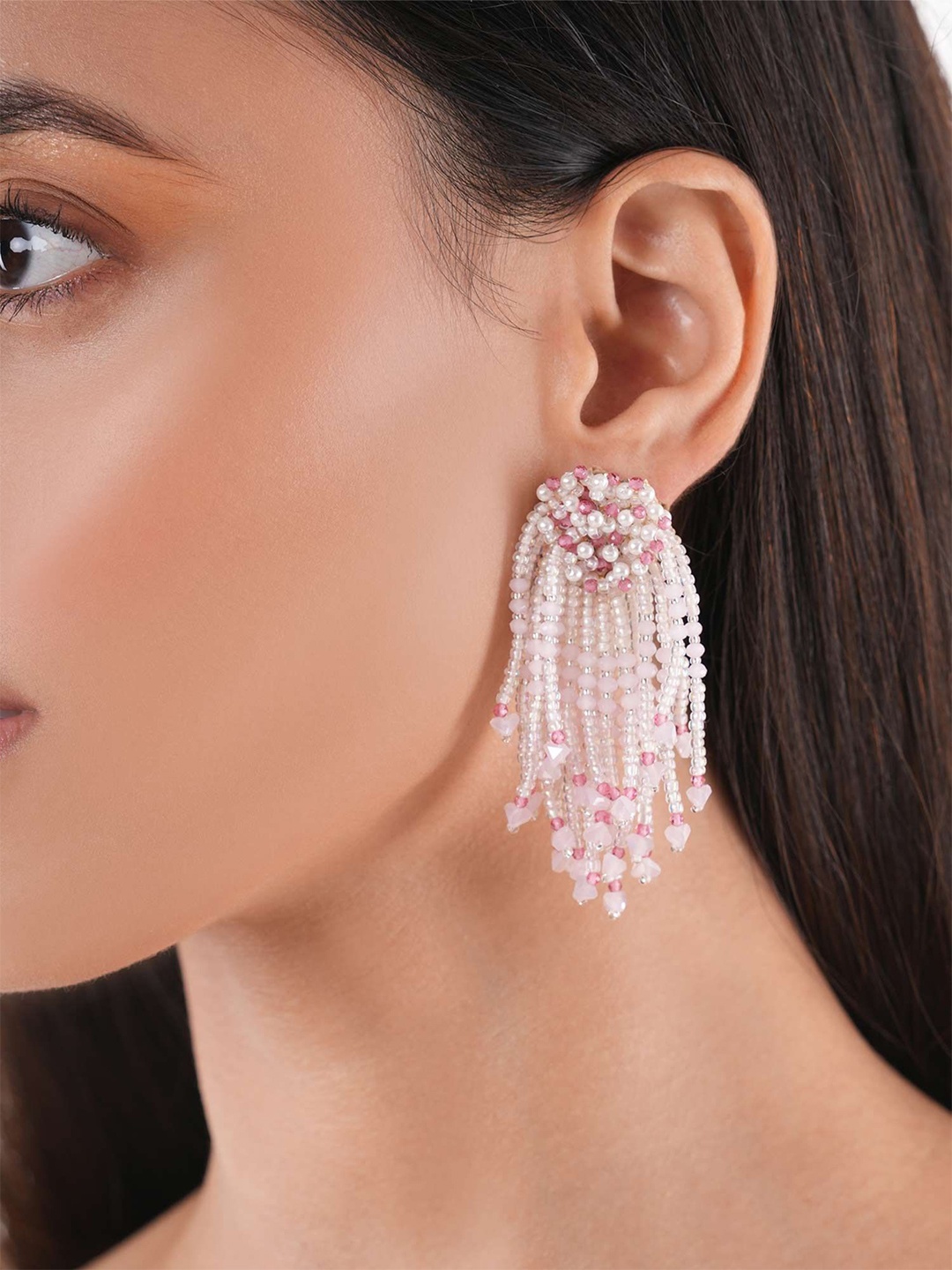 

D'oro Hestia Contemporary Drop Earrings, White