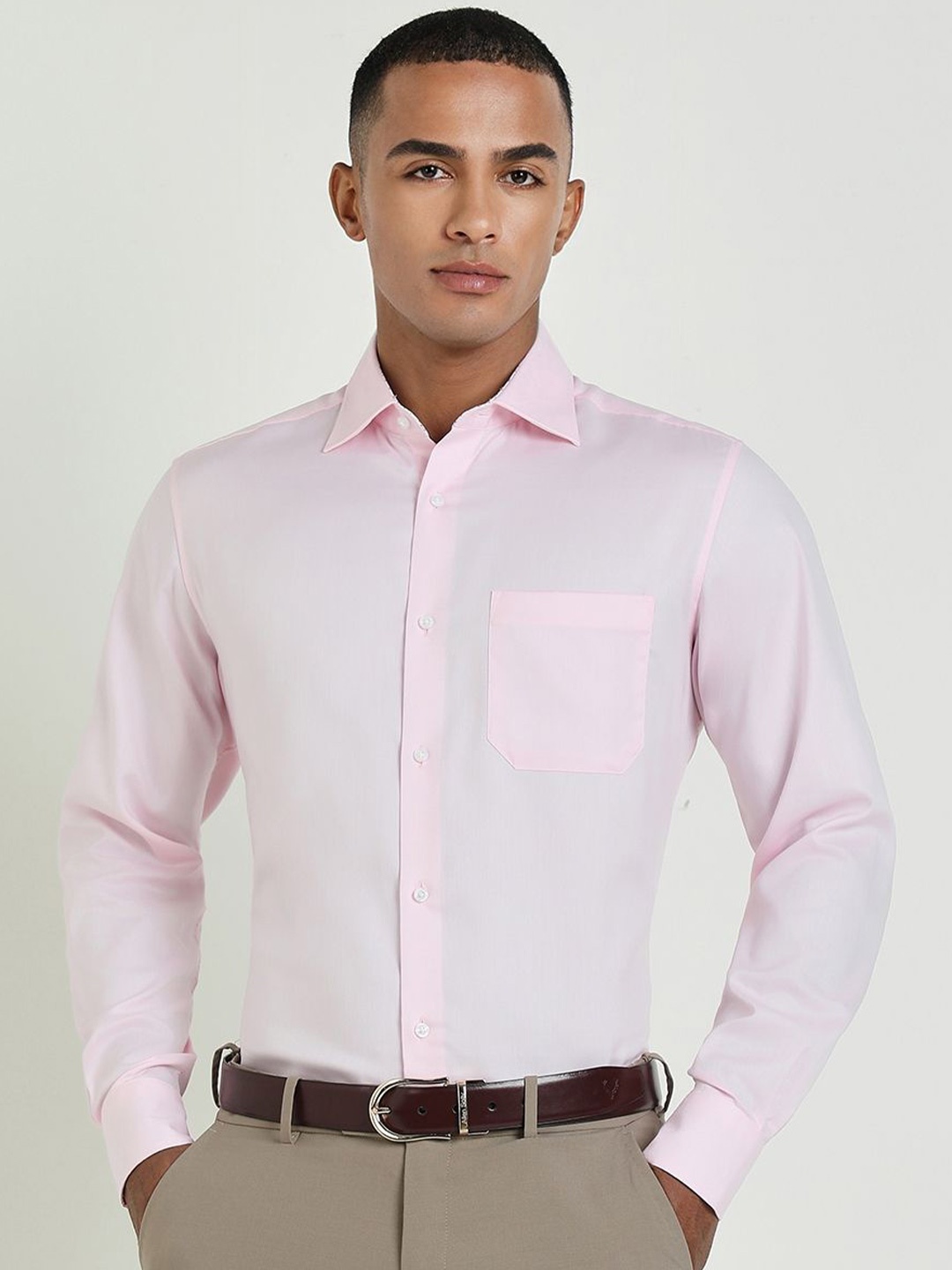 

Allen Solly Sport Men Spread Collar Solid Cotton Formal Shirt, Pink