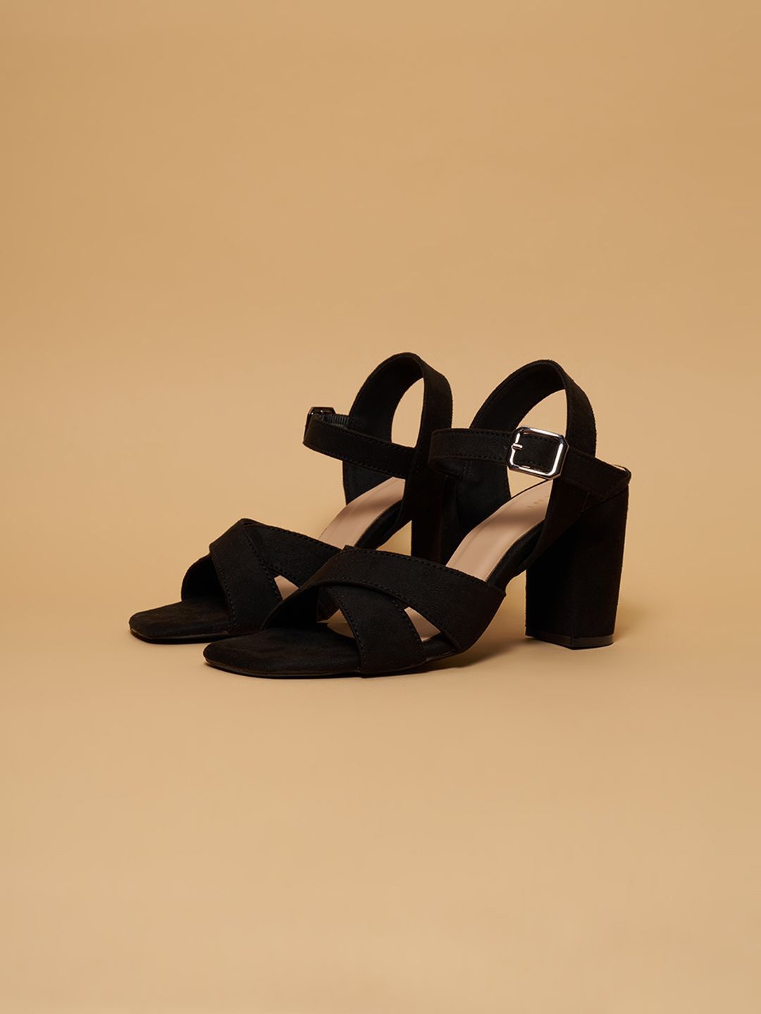 

ERIDANI Block Heel Sandals, Black