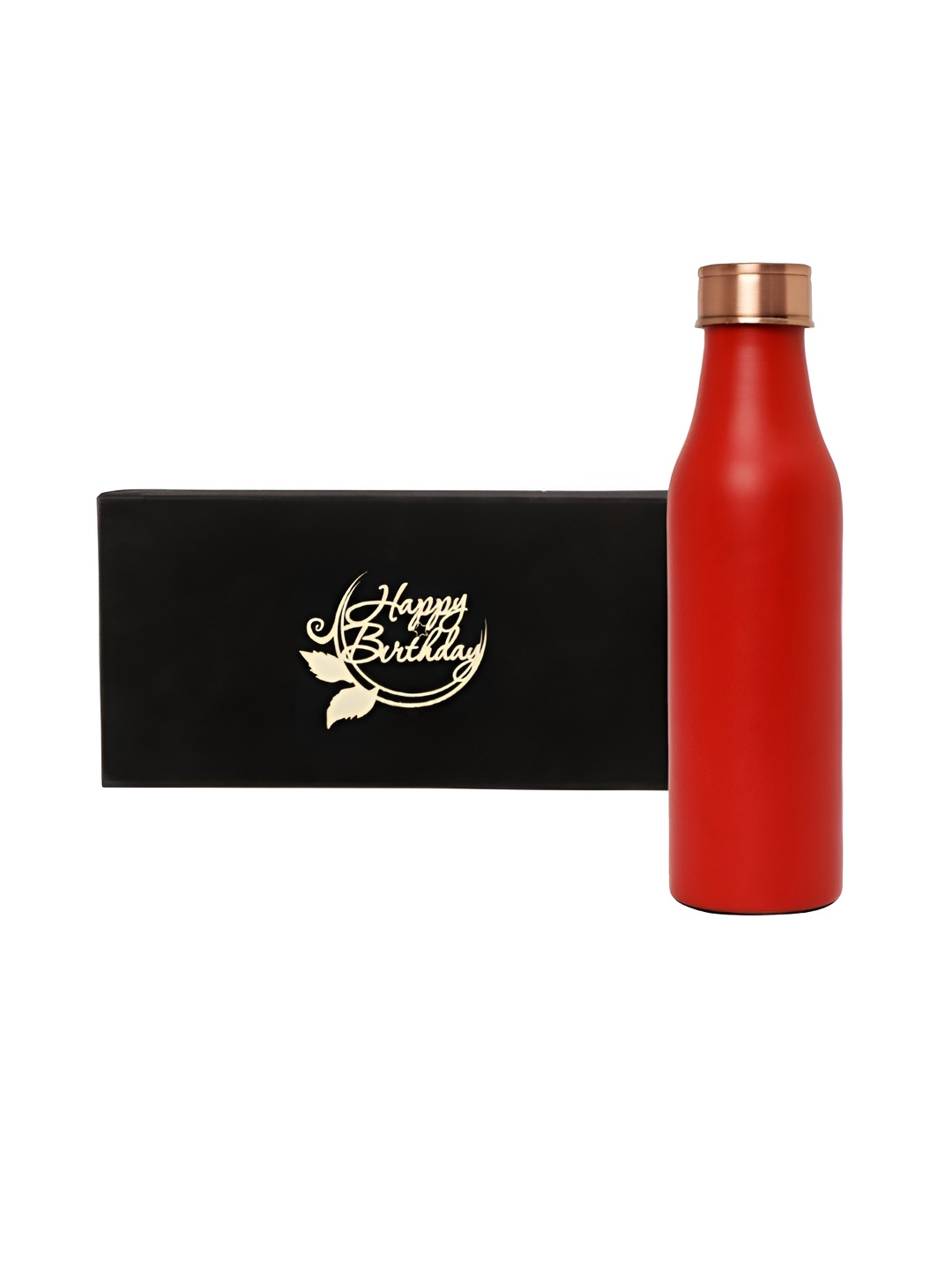 

INTERNATIONAL GIFT Red Copper Water Bottle 1 L & Best Wishes Tag