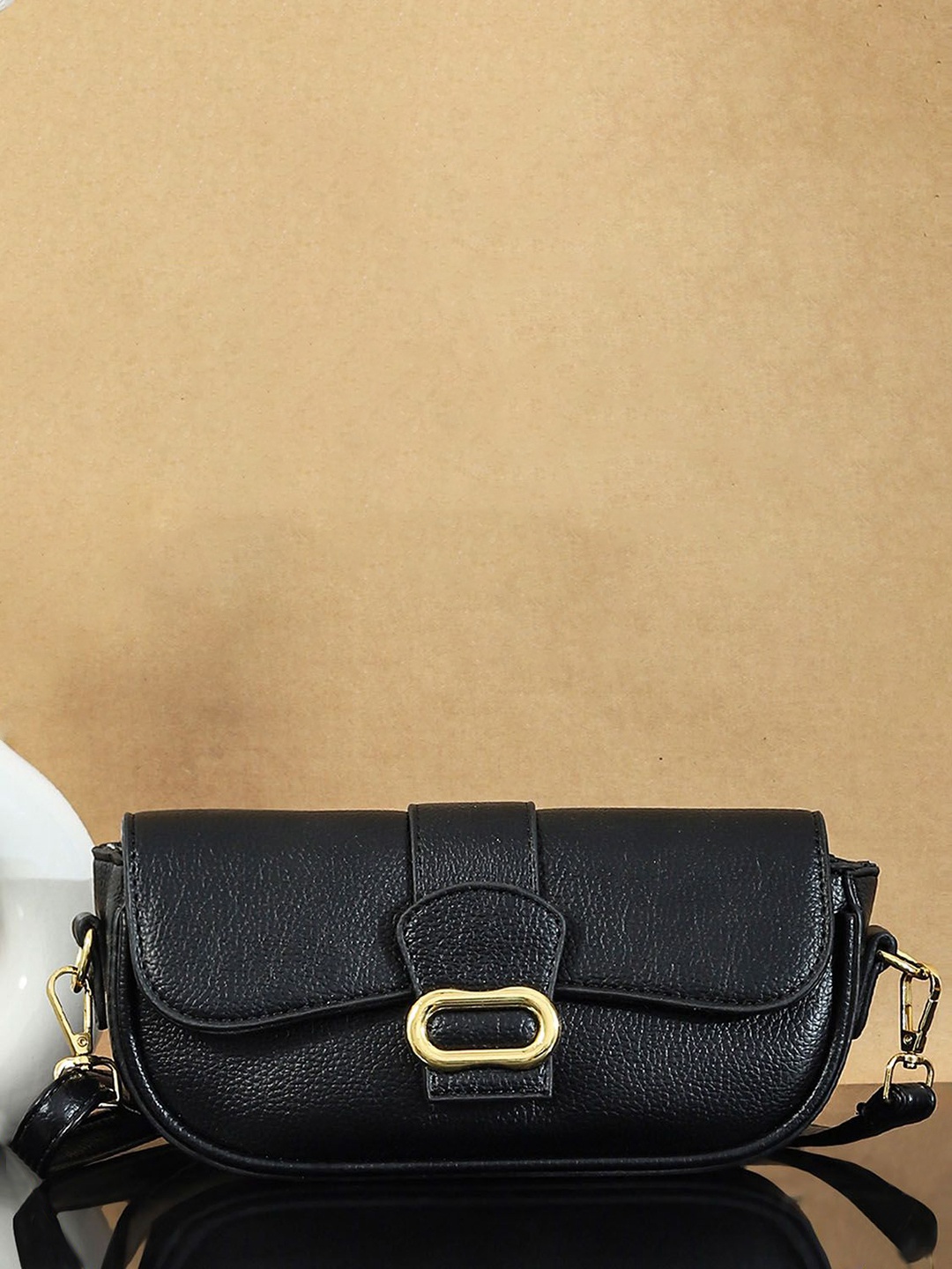 

Bagsy Malone PU Structured Sling Bag, Black