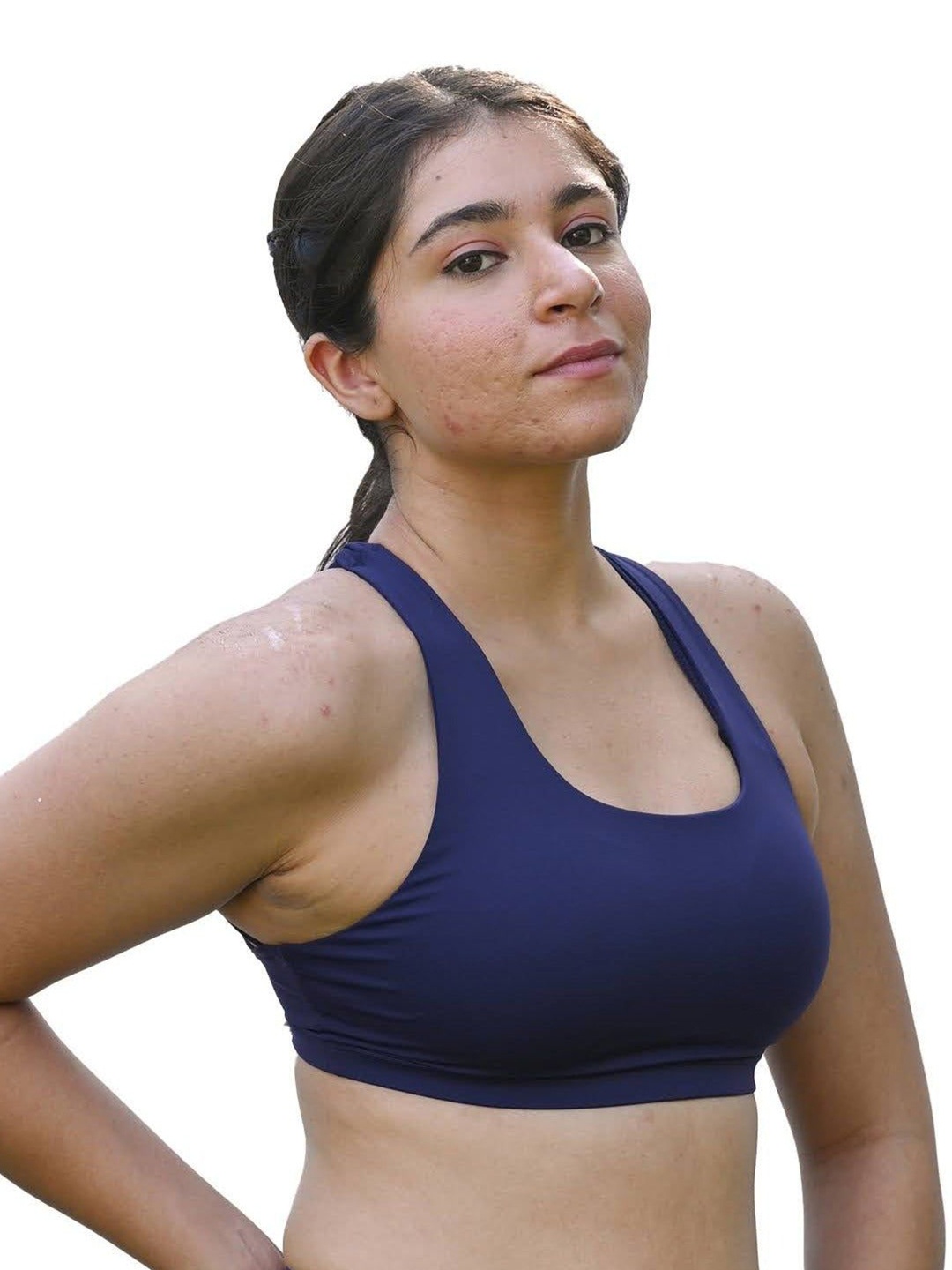 

TFW Women Full Coverage sports with strappy back Lightly Padded Everyday Bra, Blue