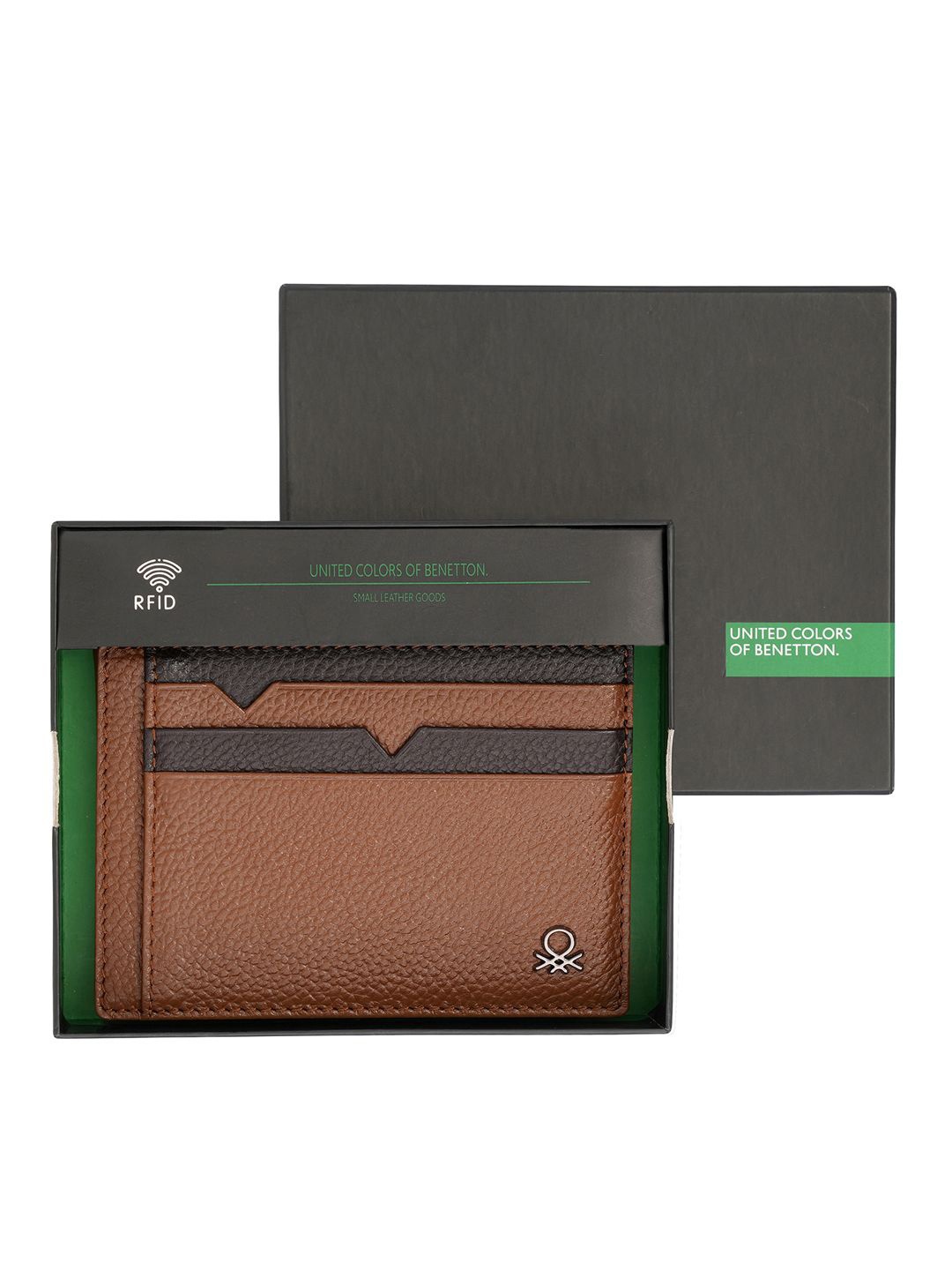 

United Colors of Benetton Men Leather Card Holder, Tan