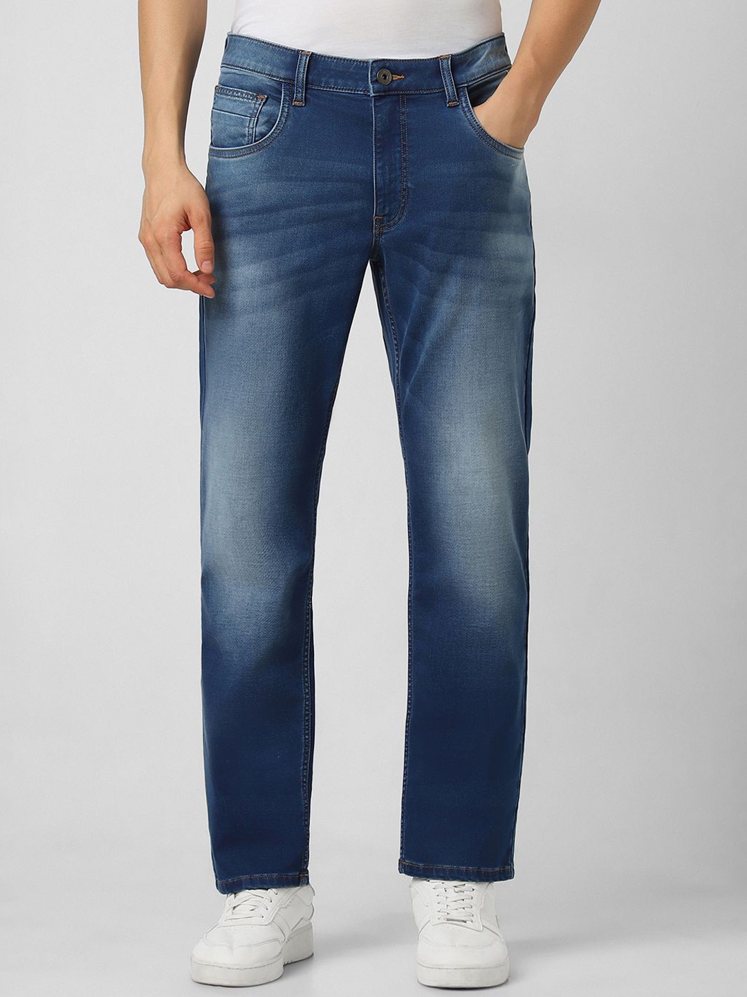 

VAN HEUSEN DENIM LABS Men Slim Fit Heavy Fade Jeans, Blue