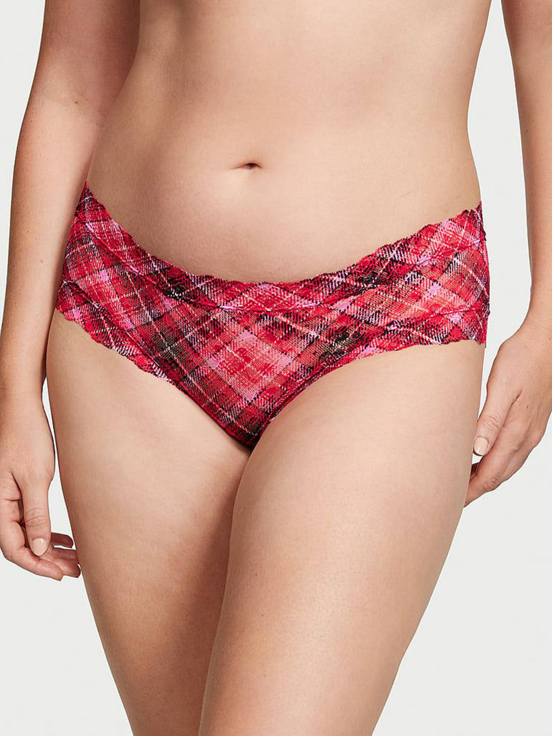

Victoria's Secret Women Printed The Lacie Lace Cheeky Hipster Briefs, Red