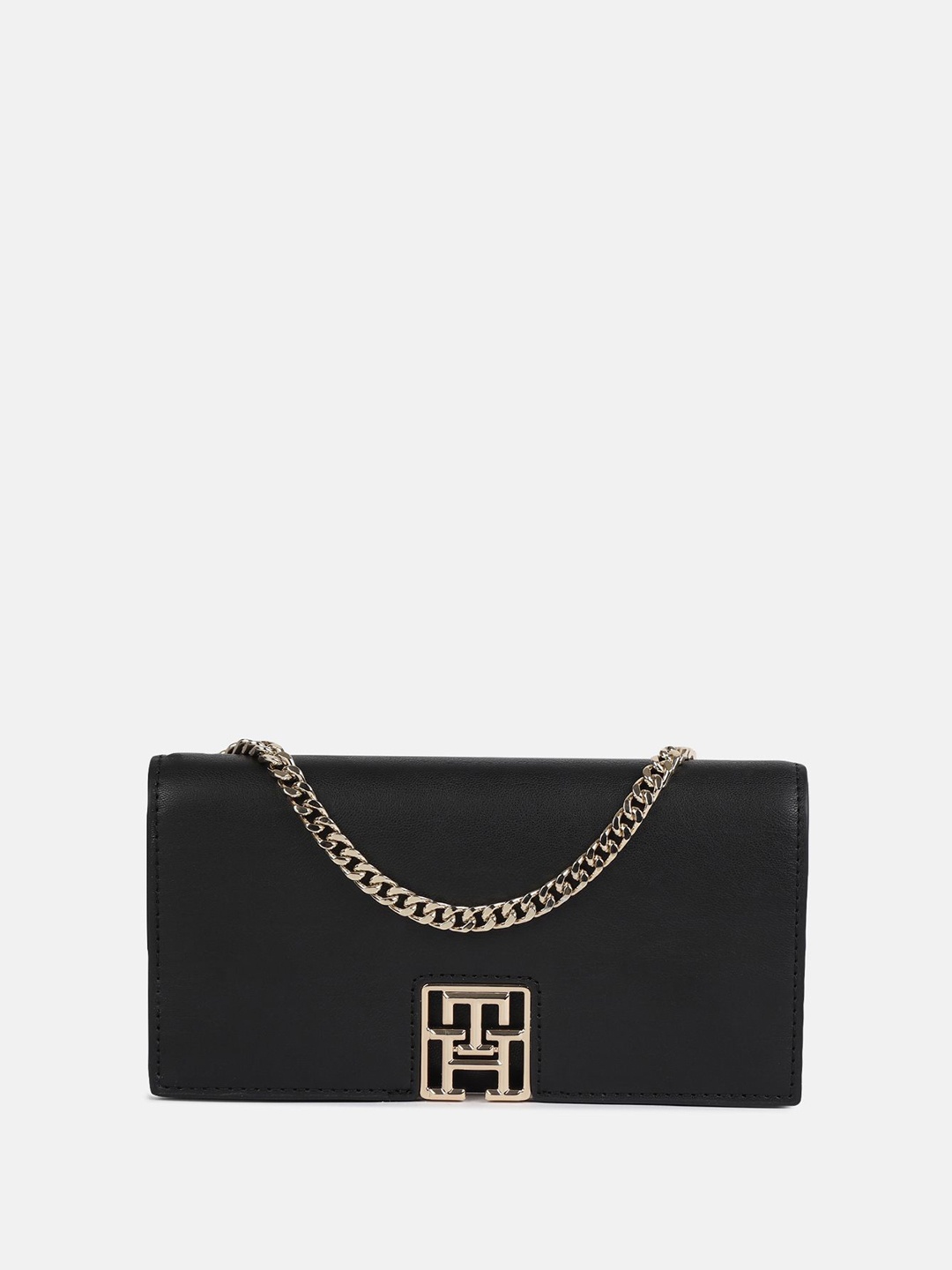 

Tommy Hilfiger PU Shopper Handheld Bag with Applique, Black