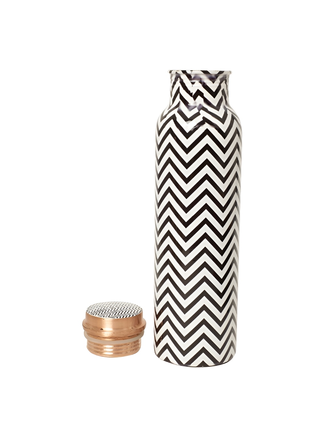 

INTERNATIONAL GIFT Black and White Printed Single Copper Water Bottle 950 ml