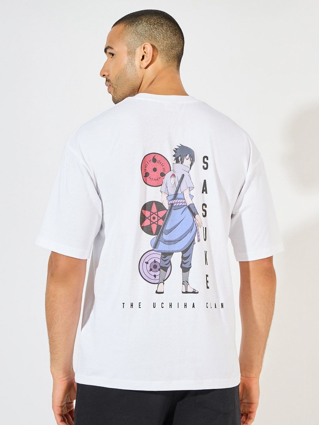 

Styli Men Anime Naruto Shippuden Graphic Character Oversized T-Shirt, White